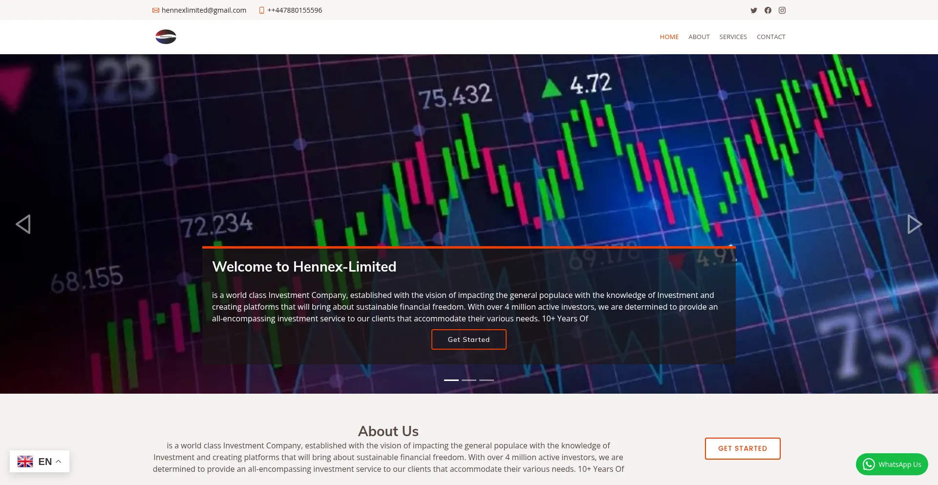 Website screenshot of Hennex--limited.org