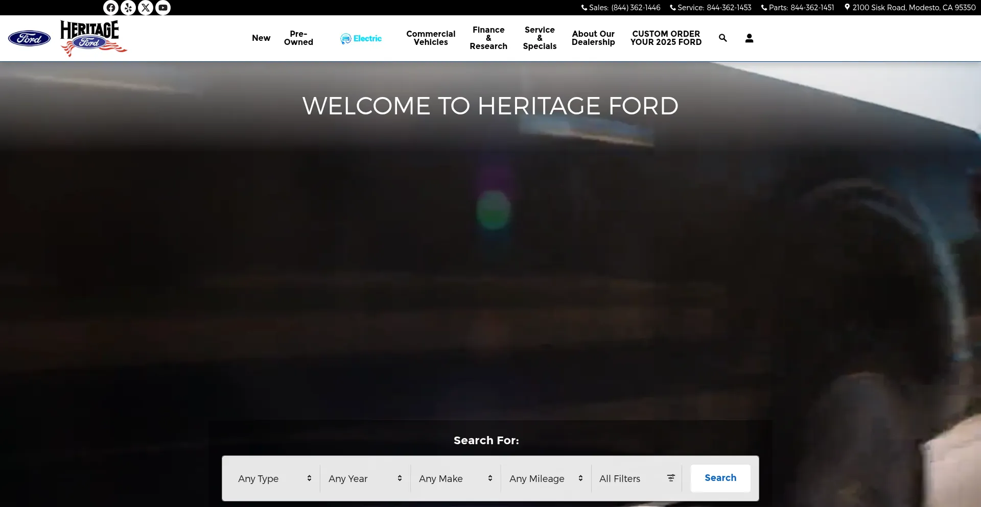 Website screenshot of Heritagefordmodesto.com