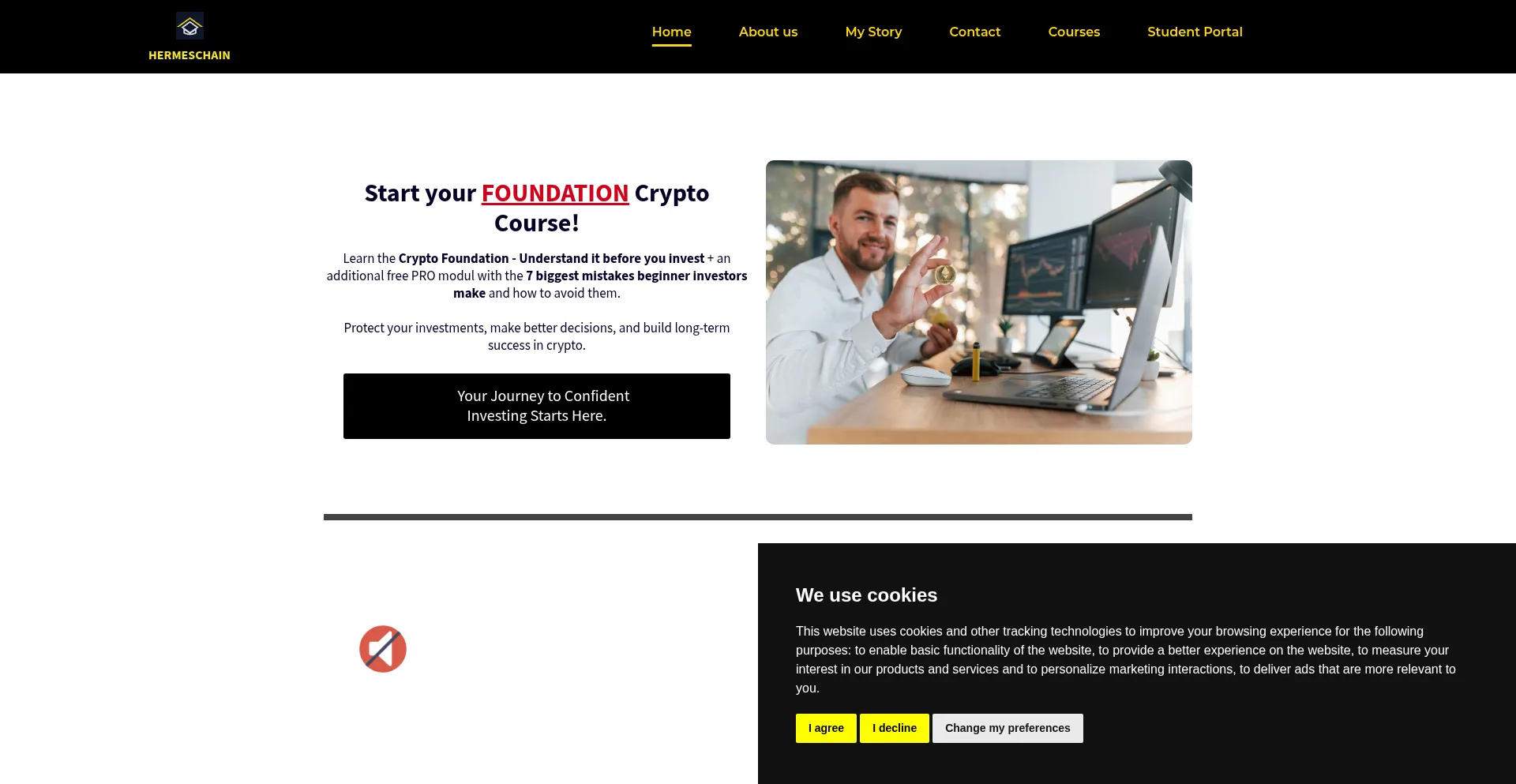 Website screenshot of Hermeschain.com