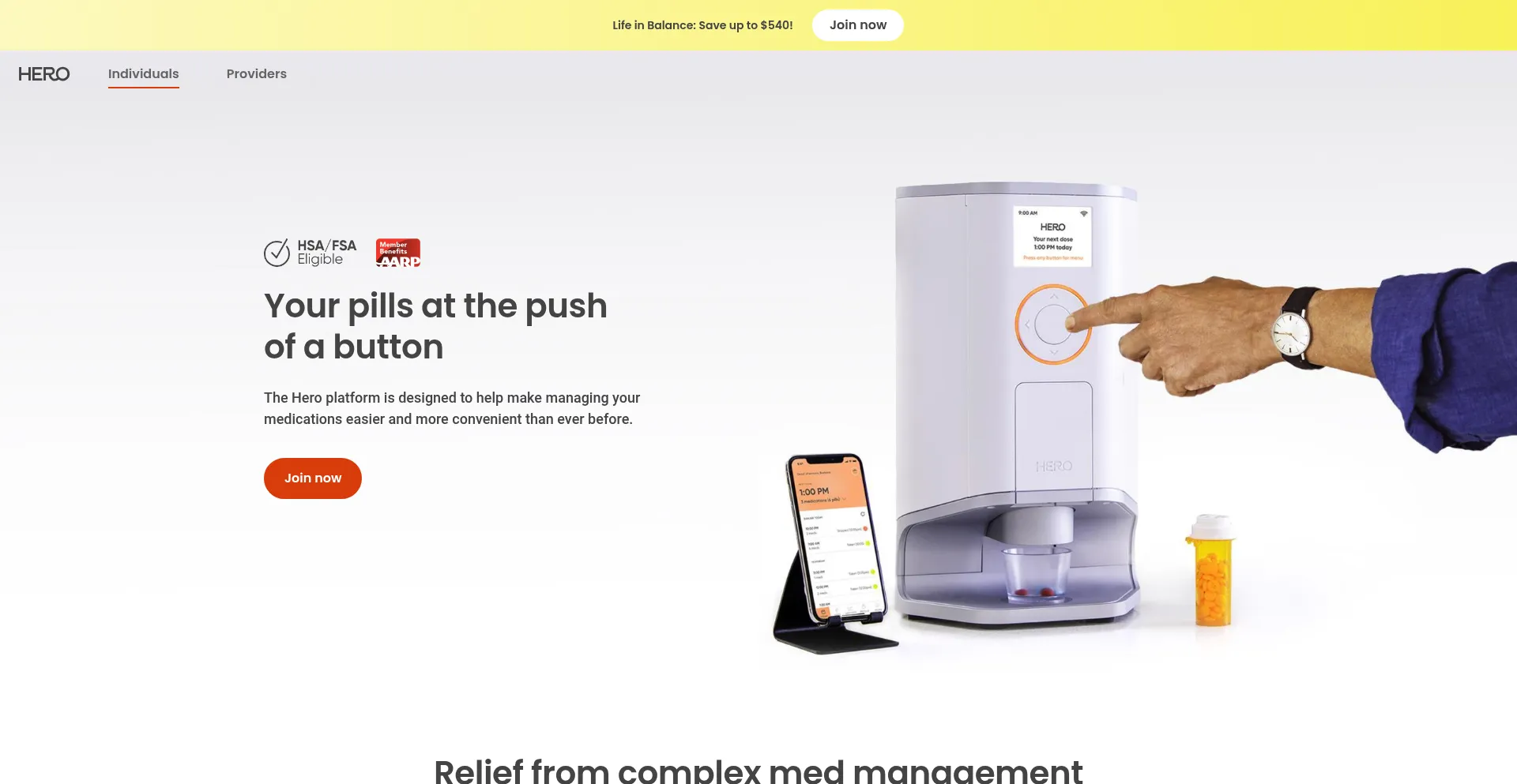 Website screenshot of Herohealth.com
