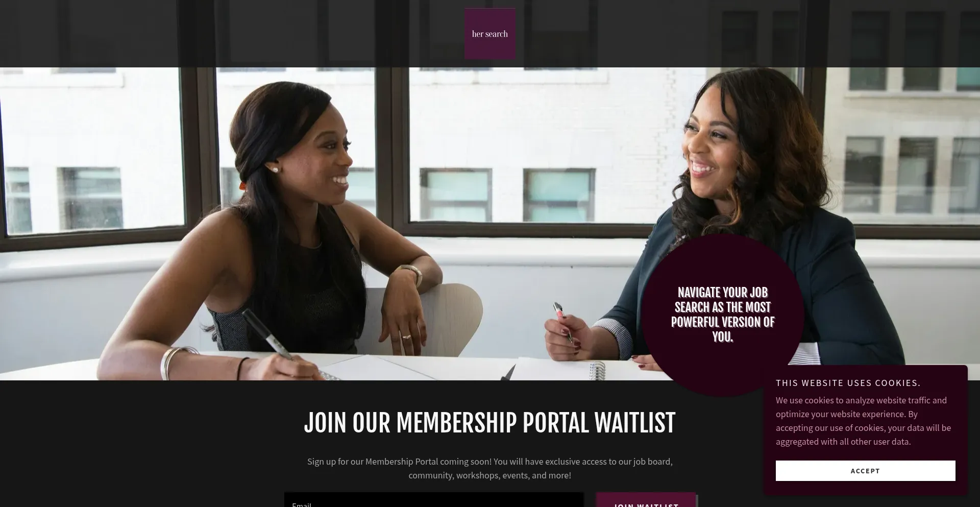 Website screenshot of Hersearch.co
