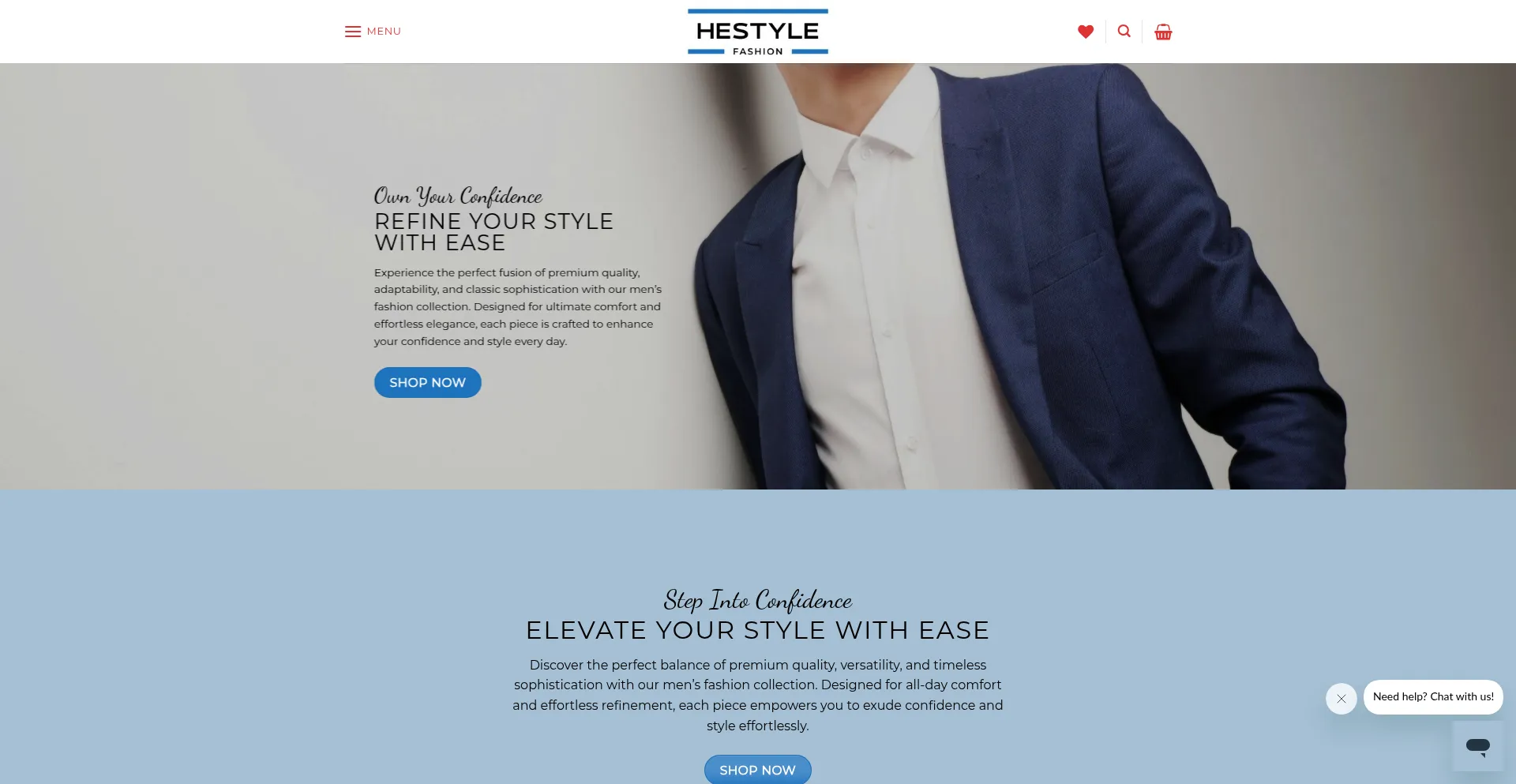 Website screenshot of Hestylefashion.com