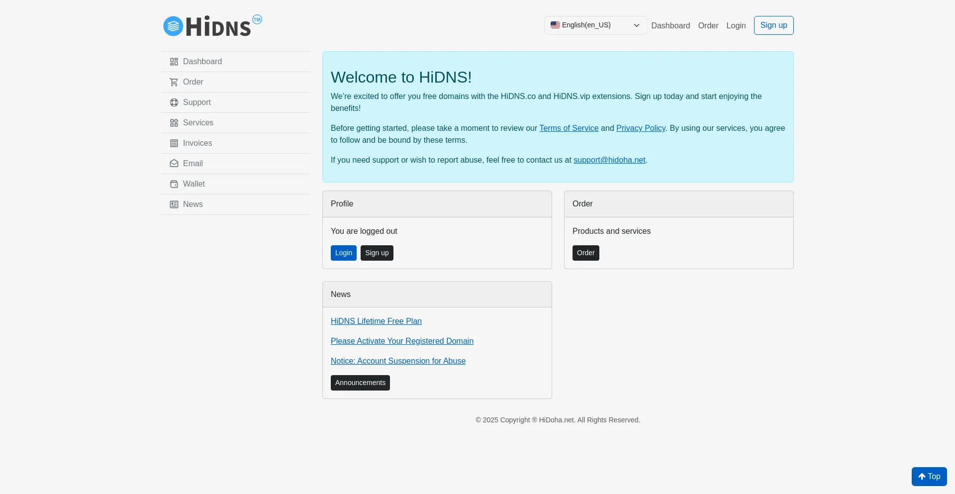 Website screenshot of Hidoha.net
