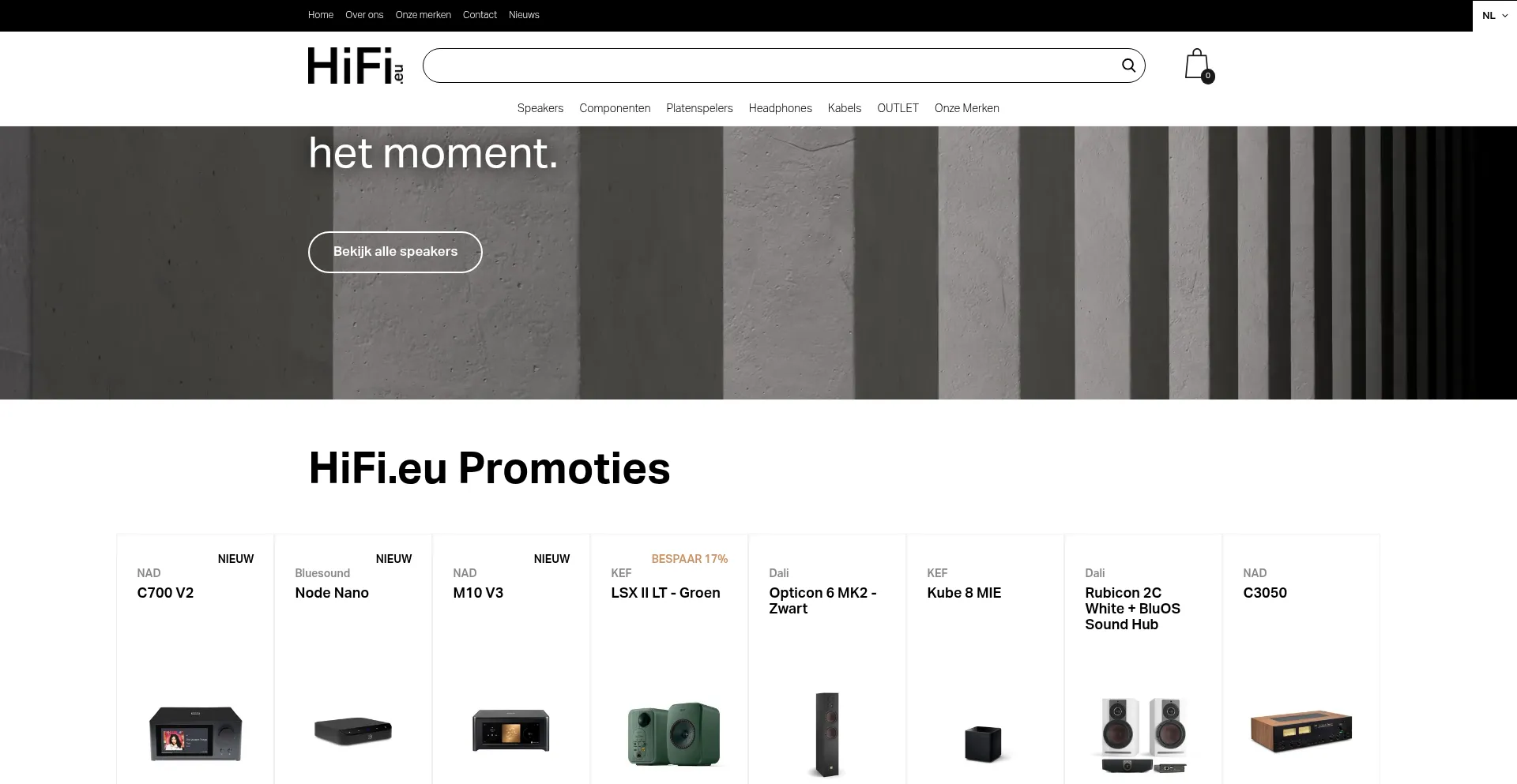 Website screenshot of Hifi.eu