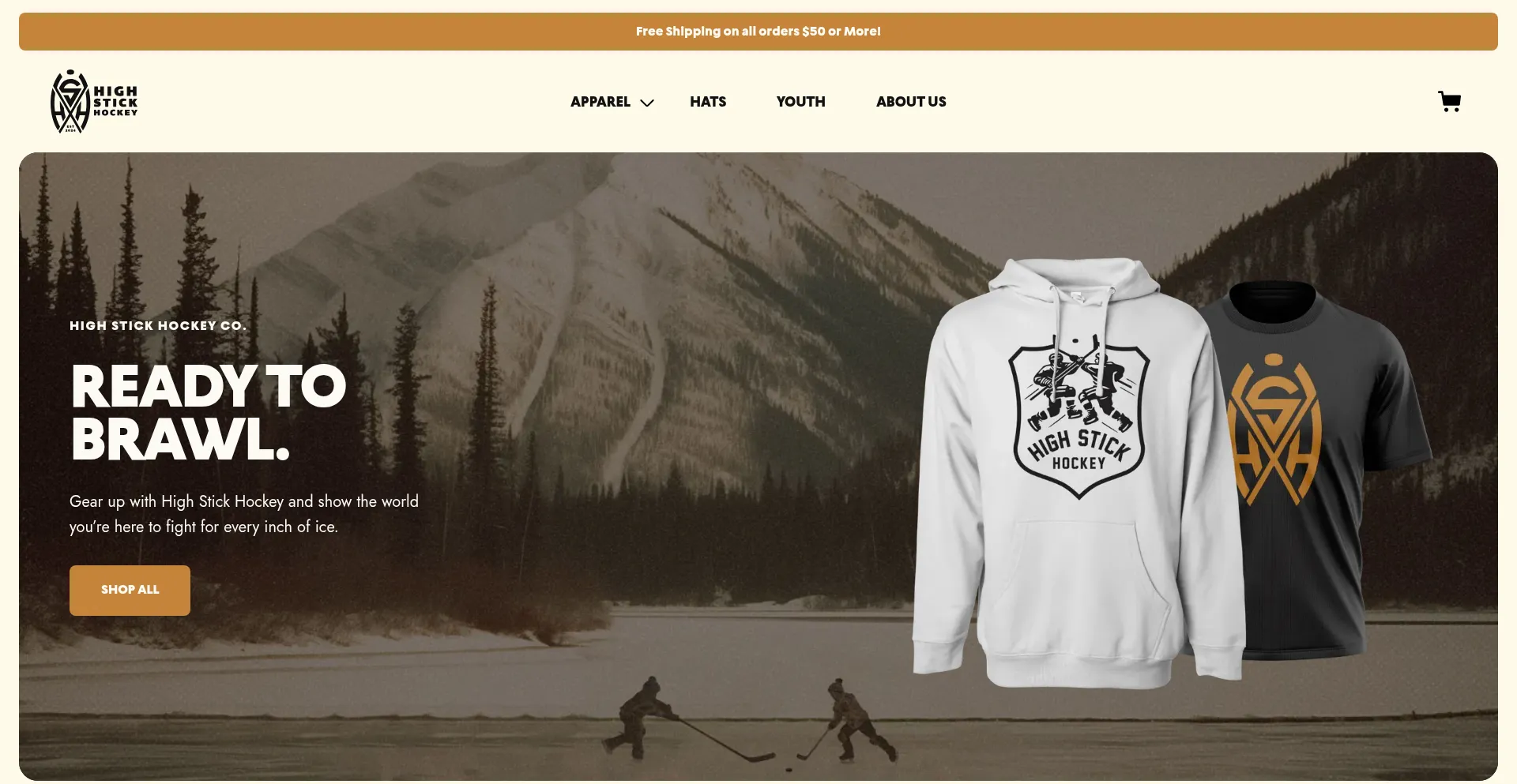 Website screenshot of Highstickhockey.co