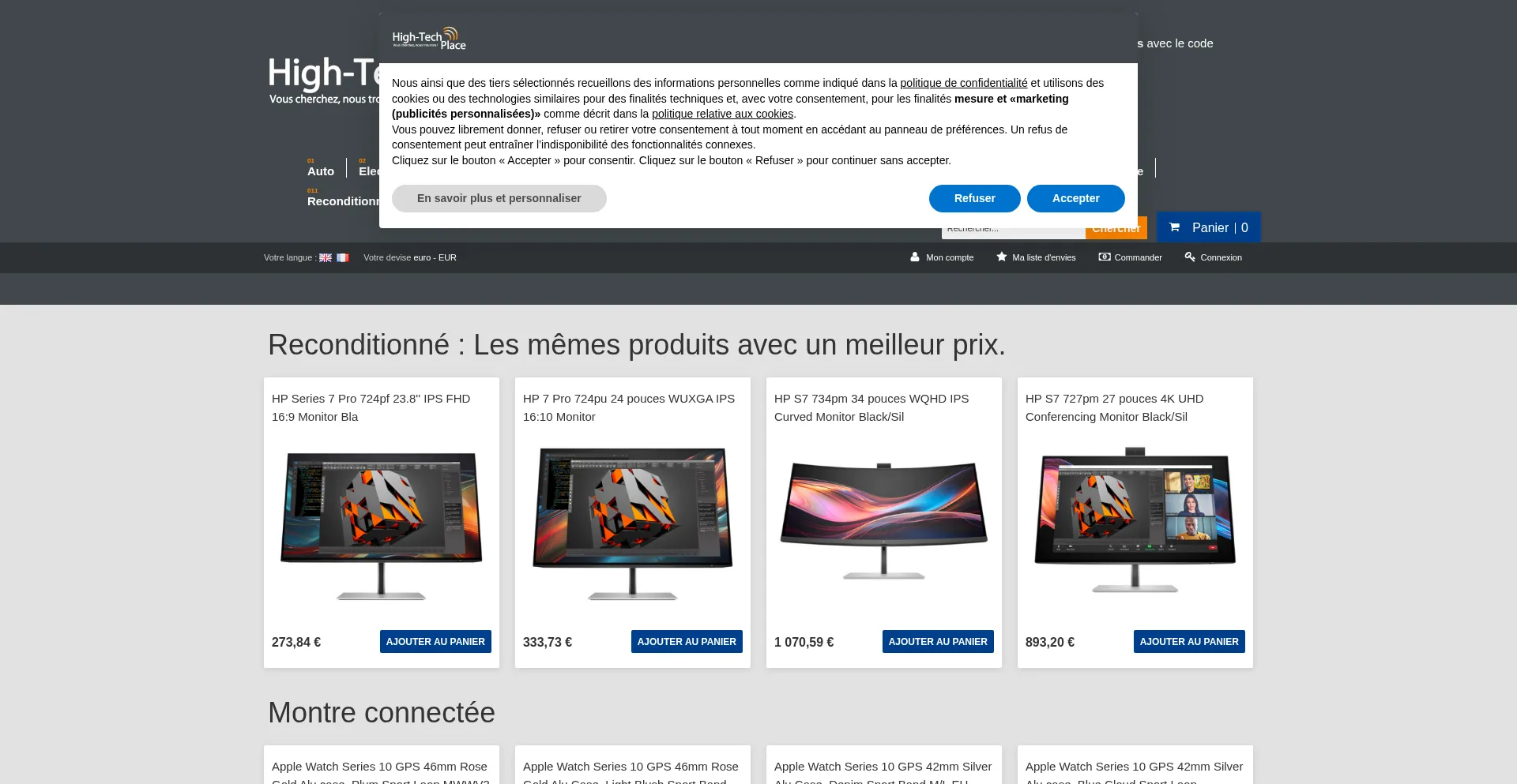 Website screenshot of Hightechplace.com