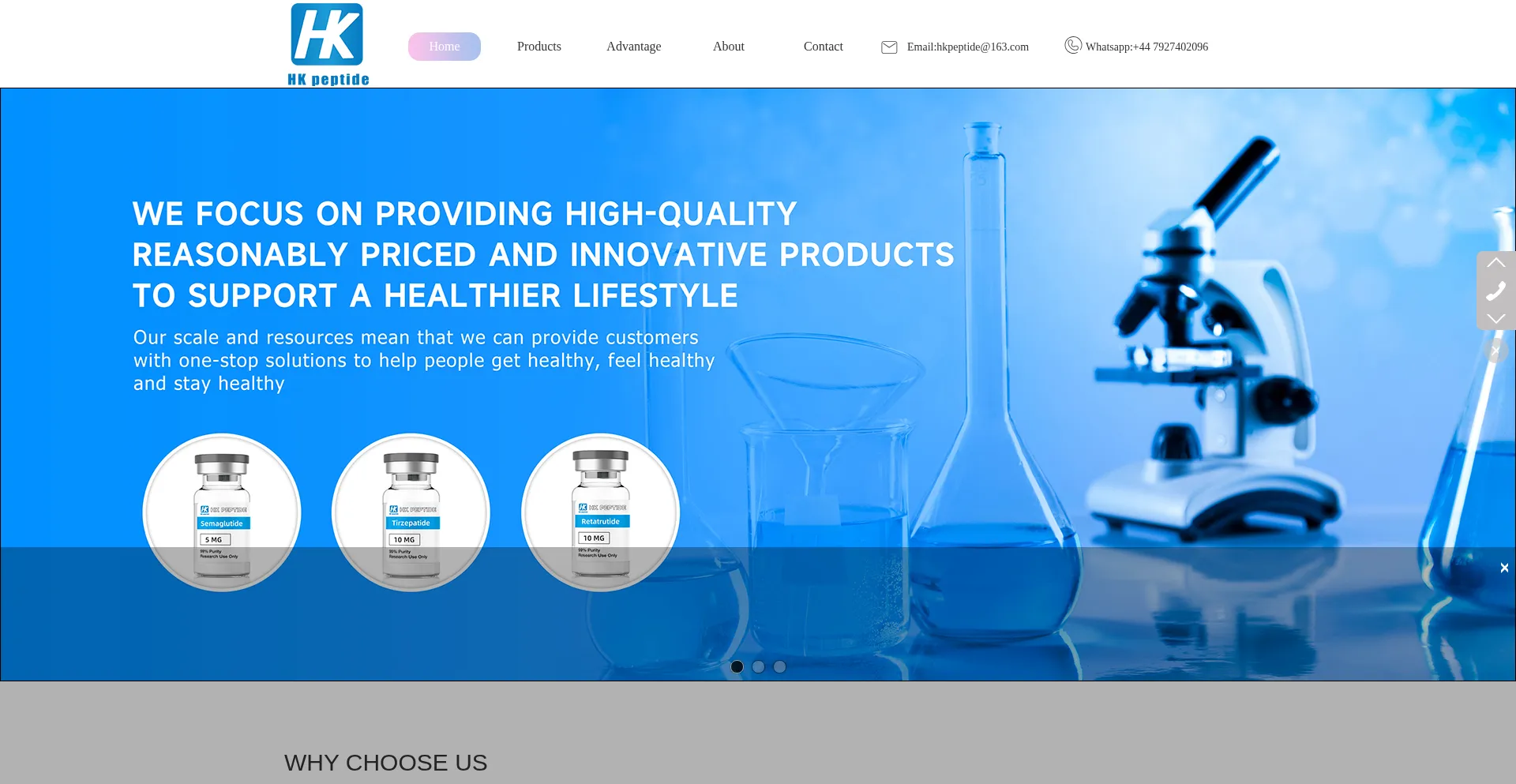 Website screenshot of Hkpeptide.com