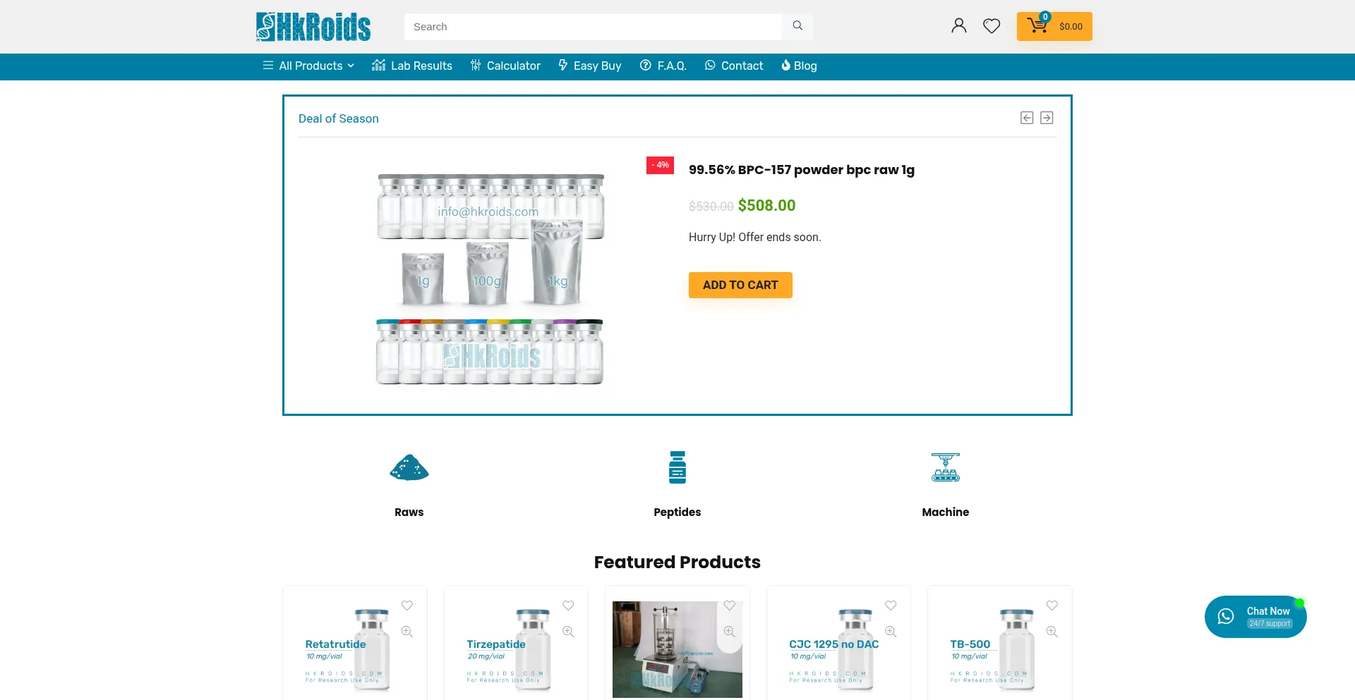 Website screenshot of Hkroids.com