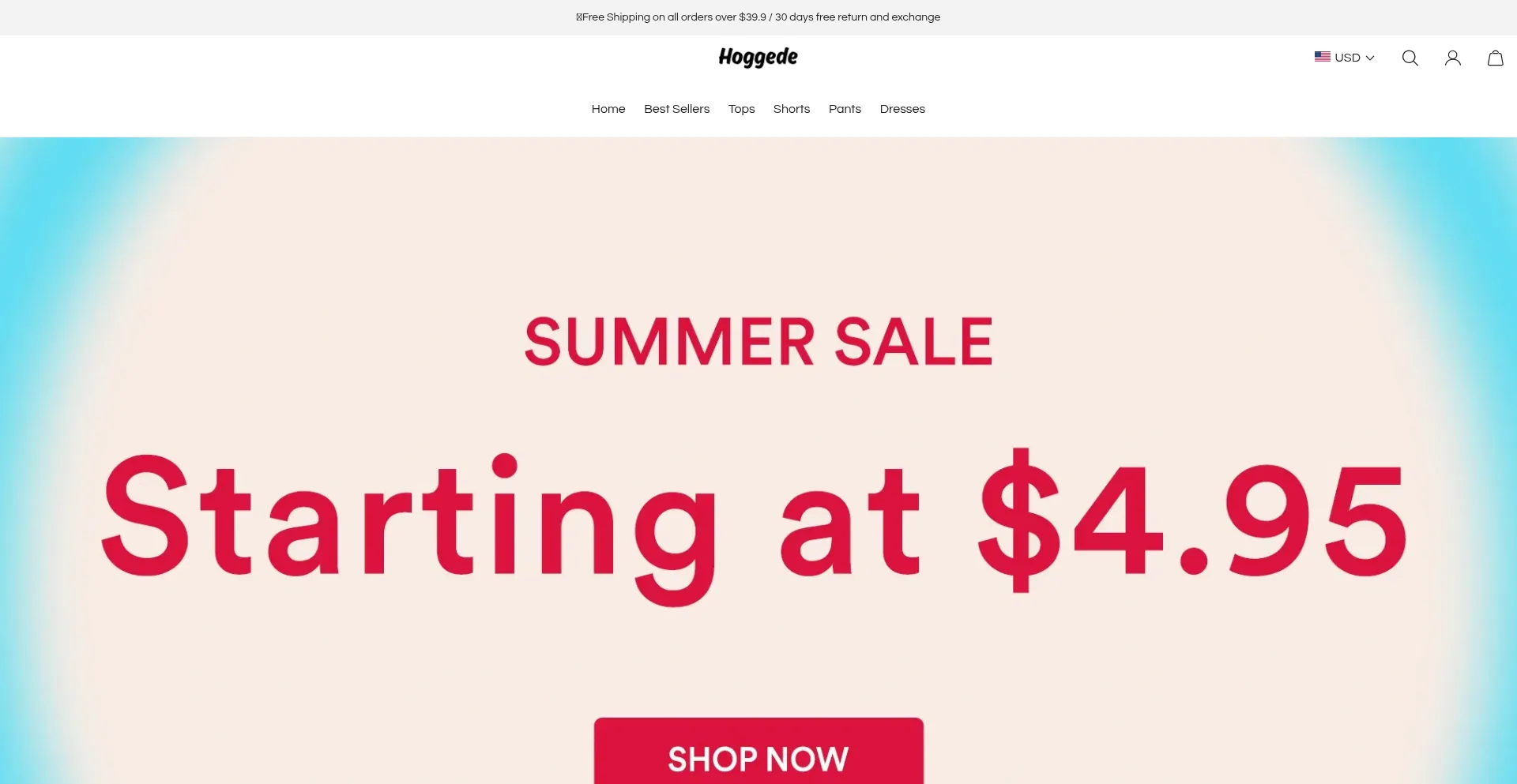 Website screenshot of Hoggede.com
