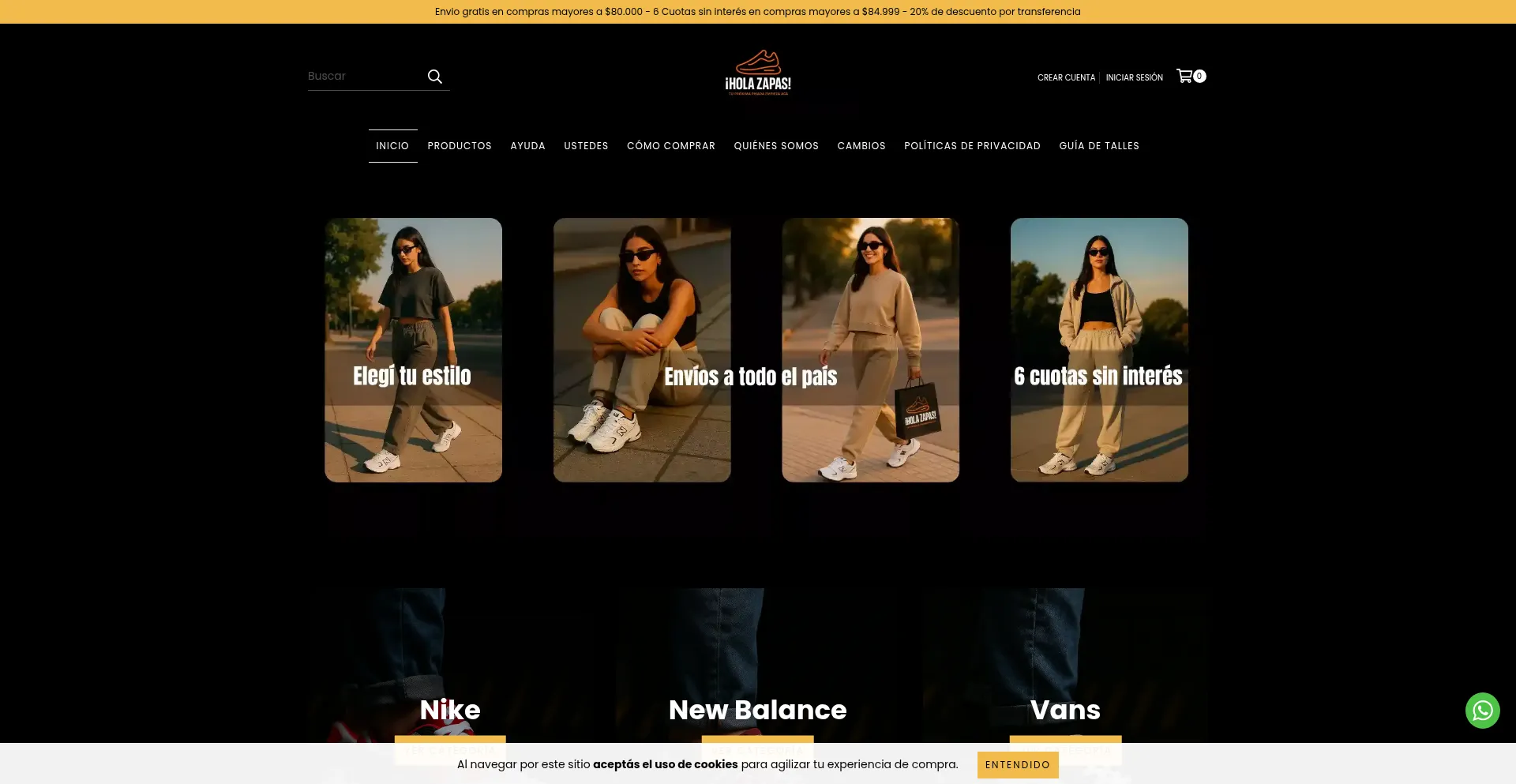 Website screenshot of Holazapas.com