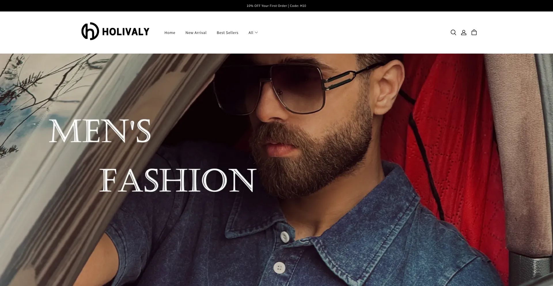 Website screenshot of Holivaly.com