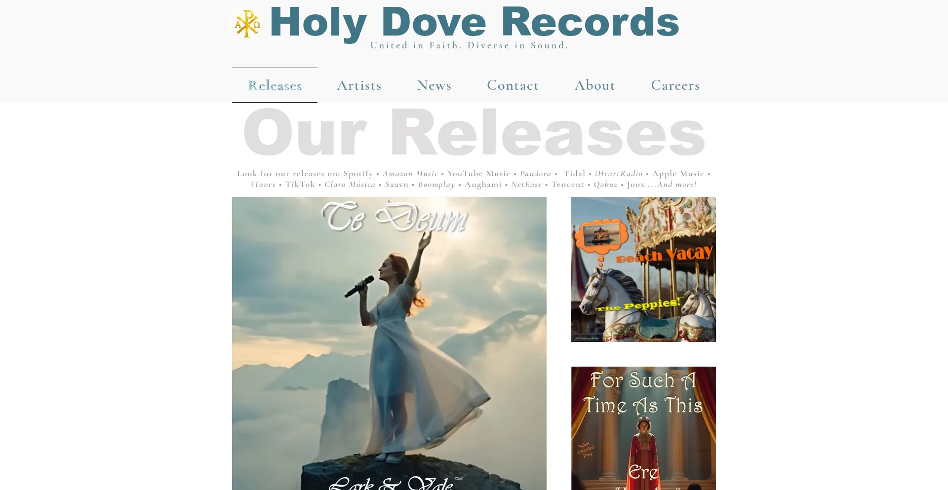 Website screenshot of Holydoverecords.com