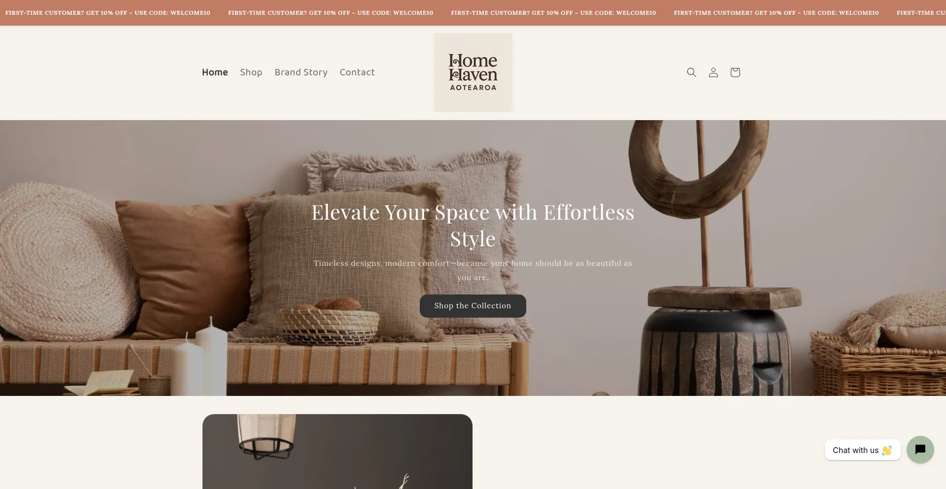 Website screenshot of Homehavenaotearoa.com