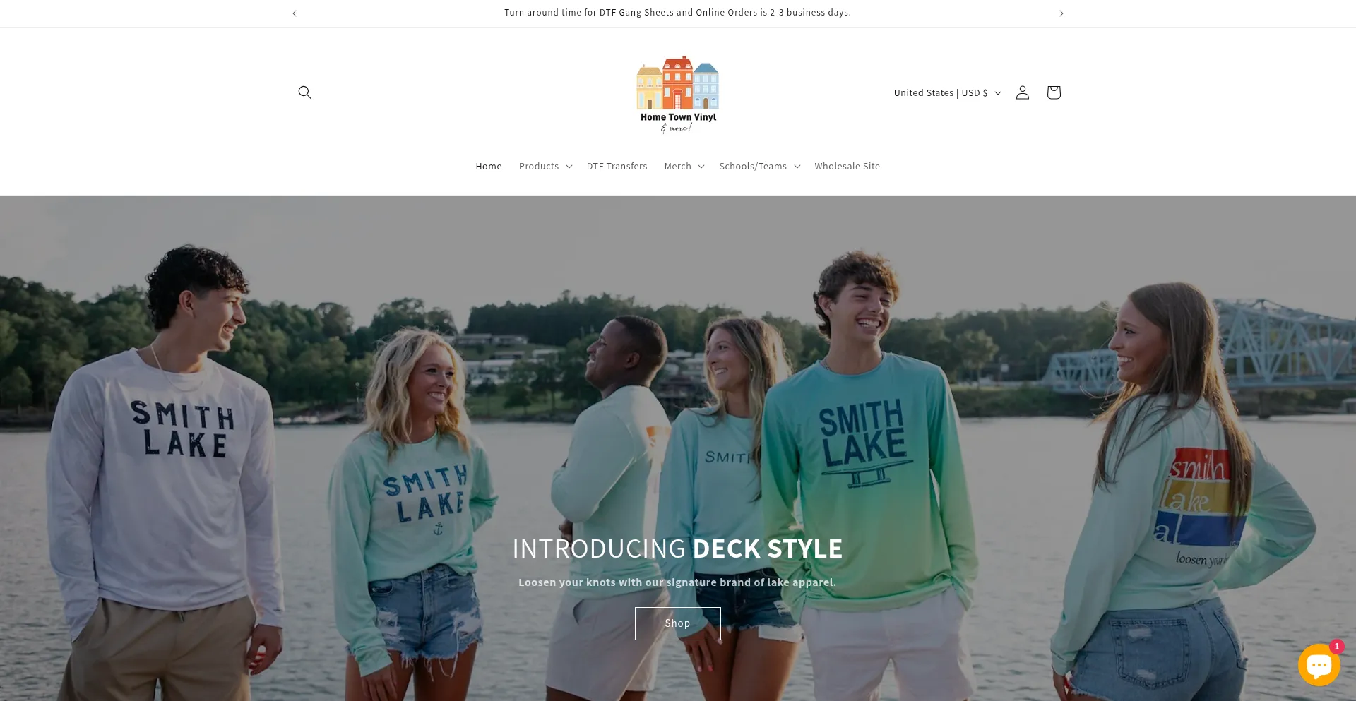 Website screenshot of Hometownvinylandmore.com