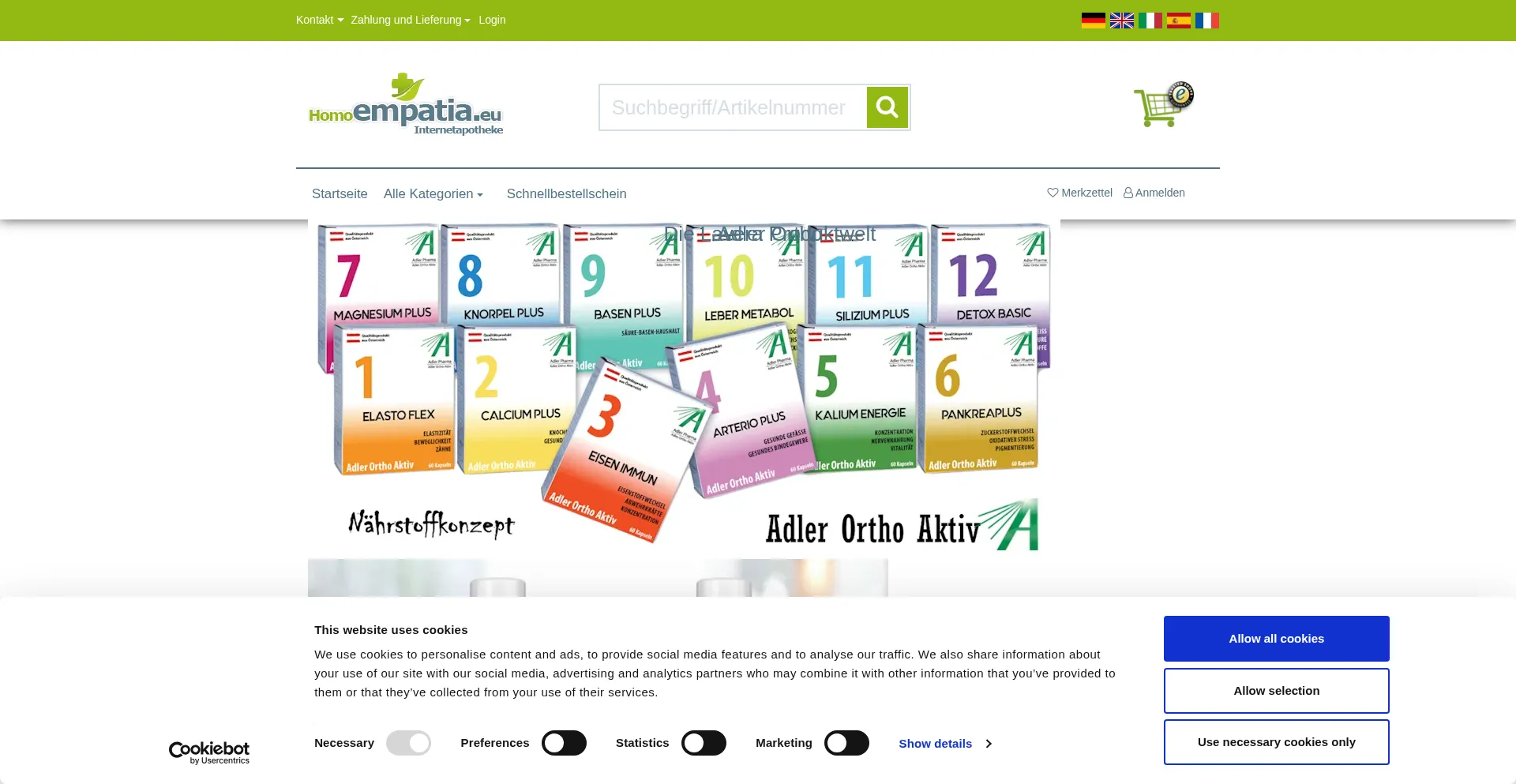 Website screenshot of Homoempatia.eu