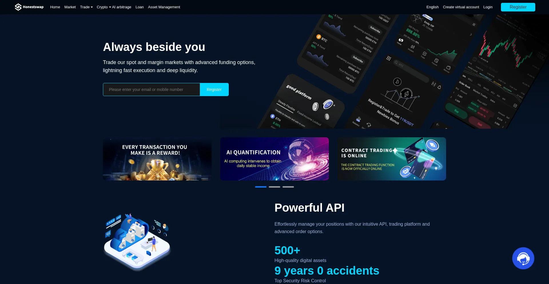 Website screenshot of Honestswap.net