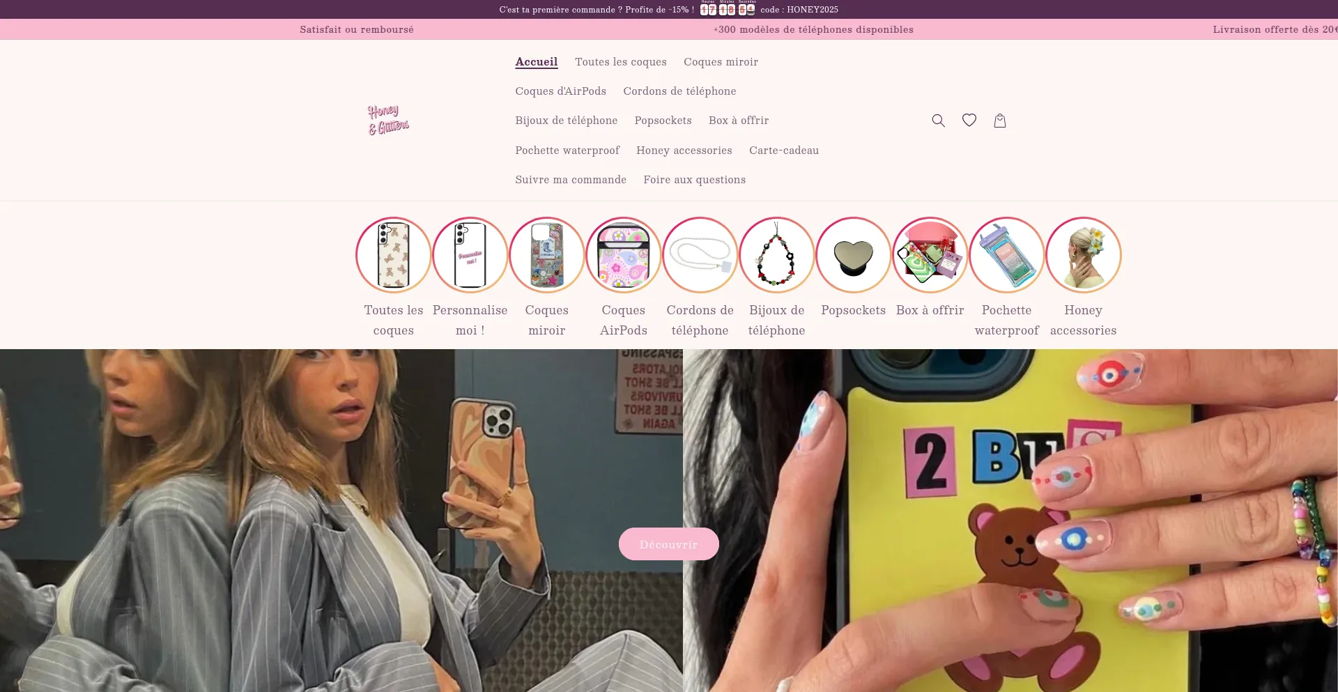 Website screenshot of Honeyandglitters.com