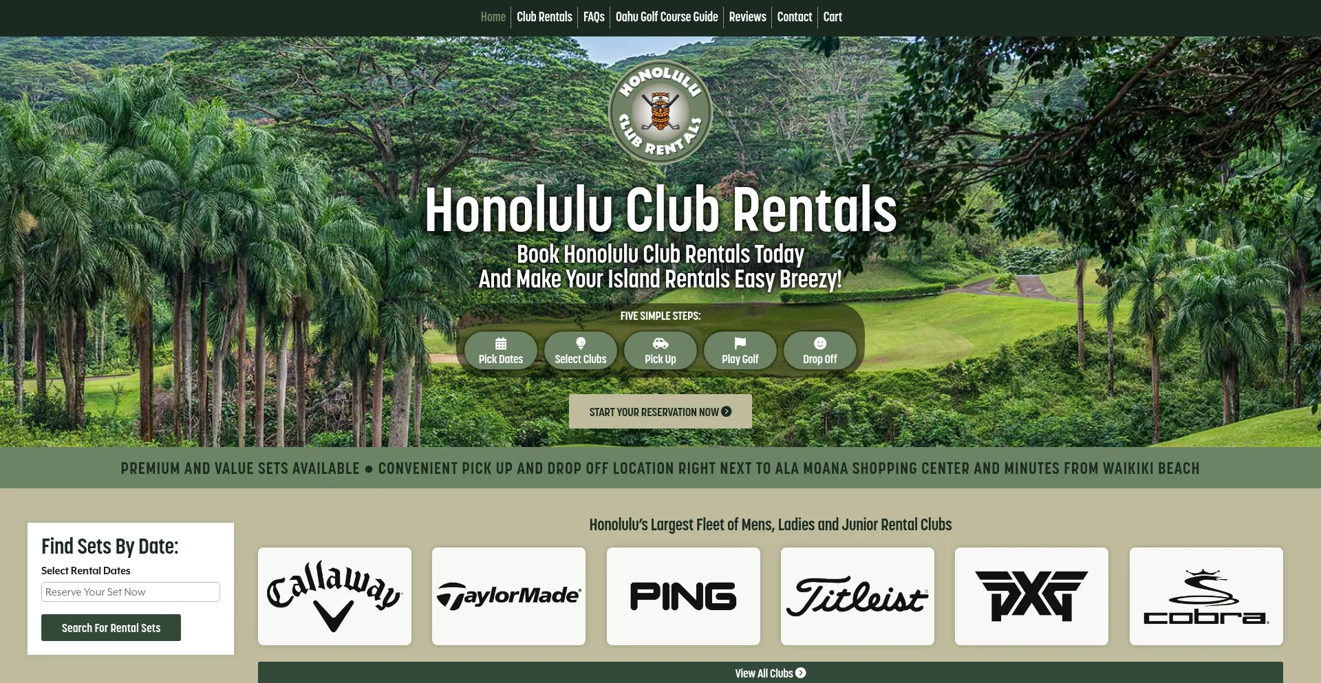 Website screenshot of Honoluluclubrentals.com