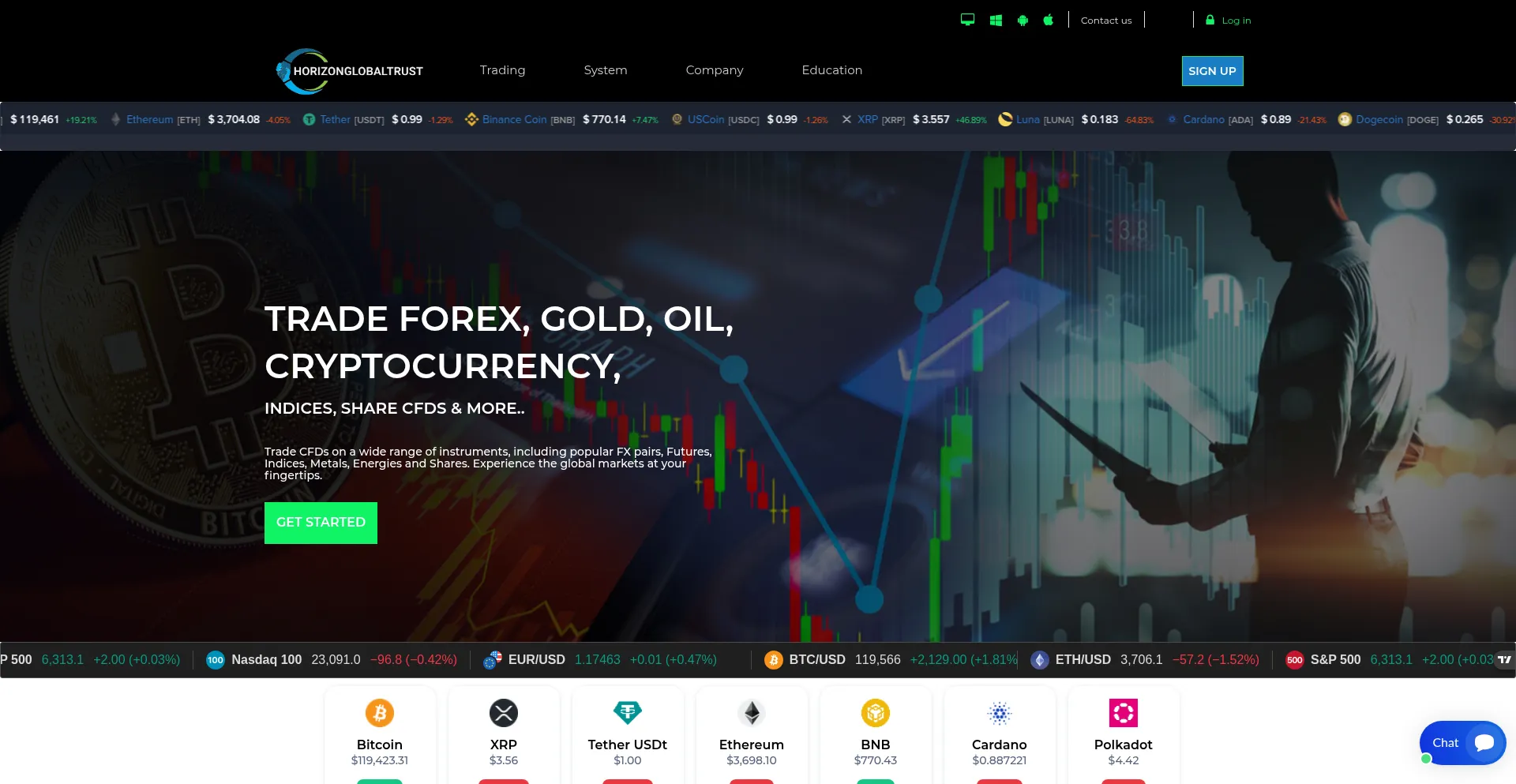 Website screenshot of Horizonglobaltrust.com