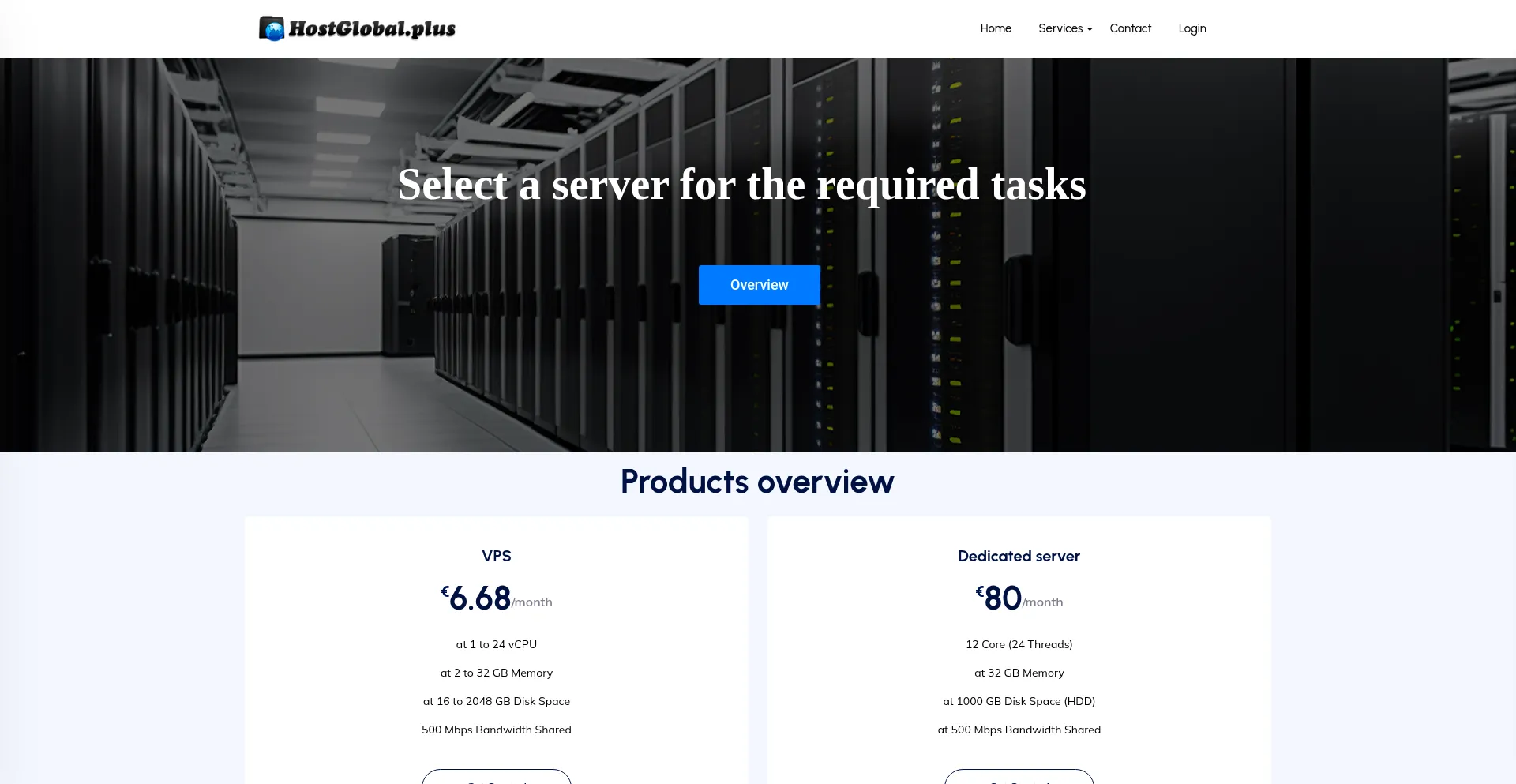 Website screenshot of Hostglobal.plus