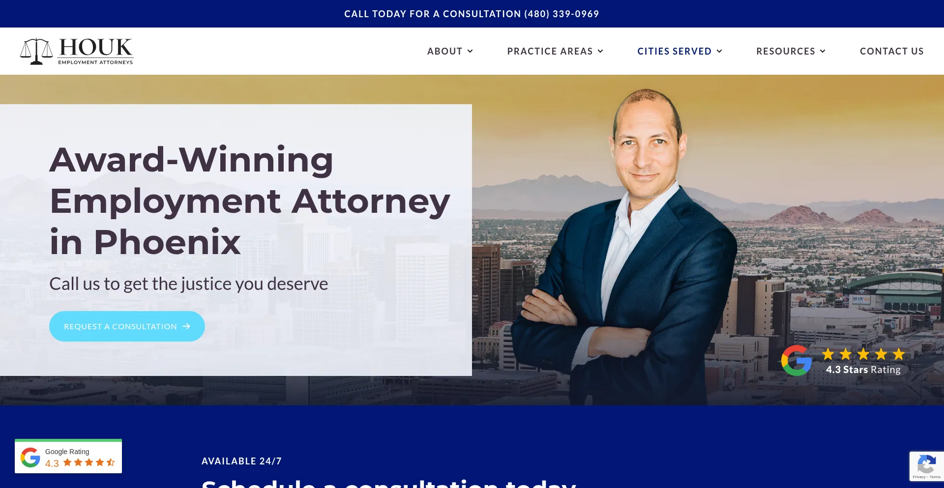 Website screenshot of Houklawfirm.com