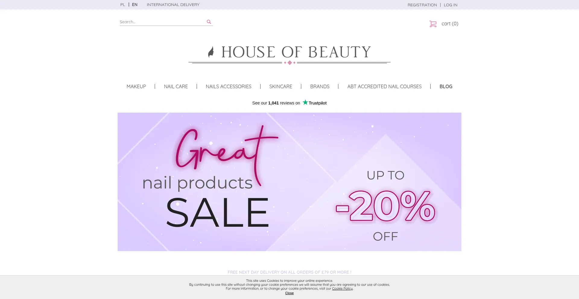Website screenshot of Houseofbeauty.co.uk