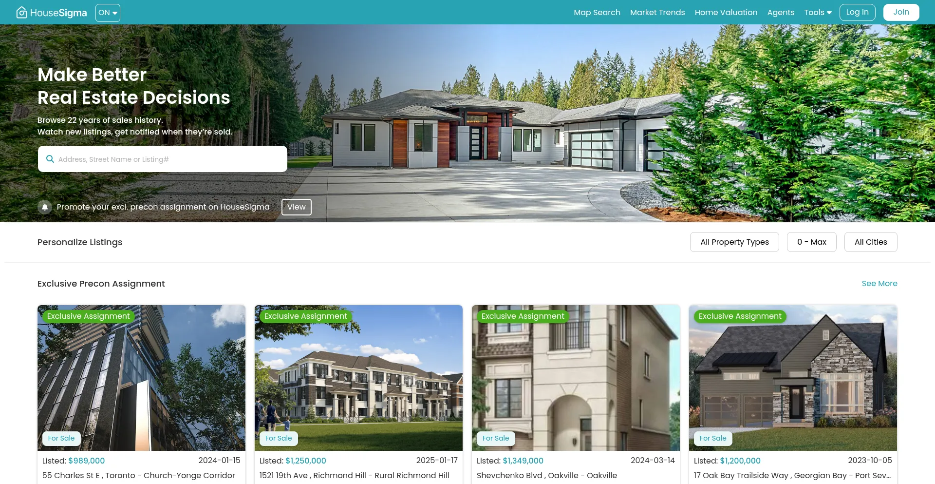Housesigma.com Screenshot