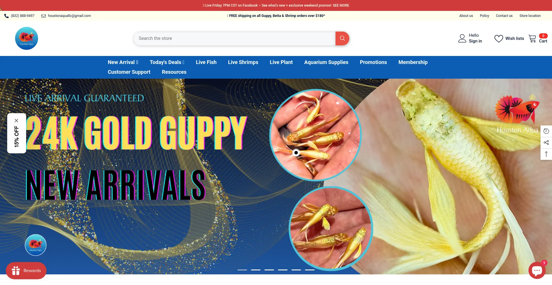 Website screenshot of Houstonaqua.com