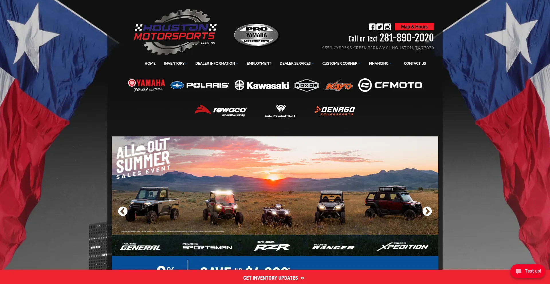 Website screenshot of Houstonyamaha.com
