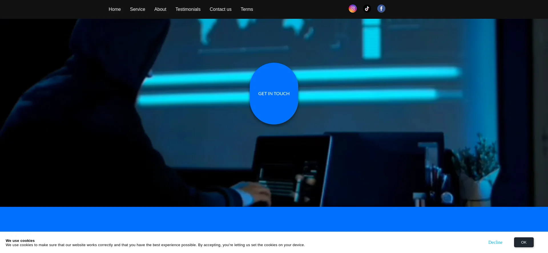 Website screenshot of Htechhack.org