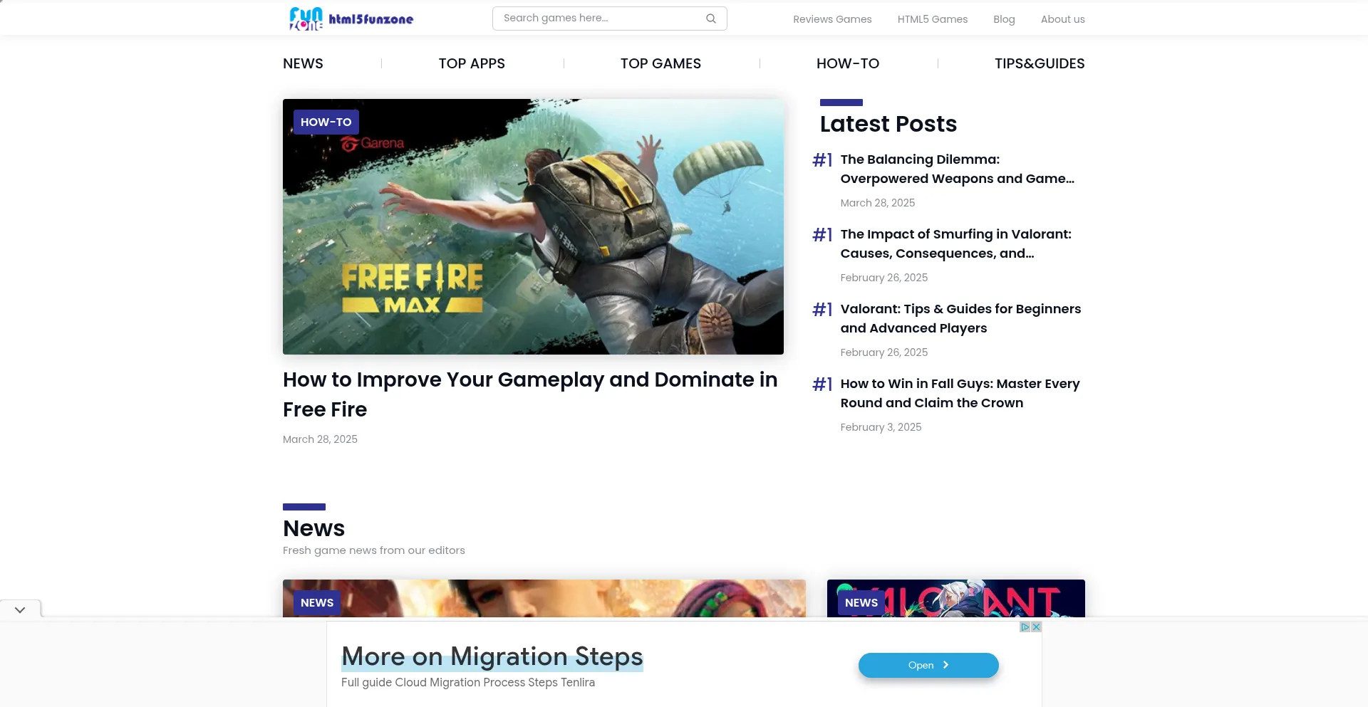 Website screenshot of Html5funzone.com