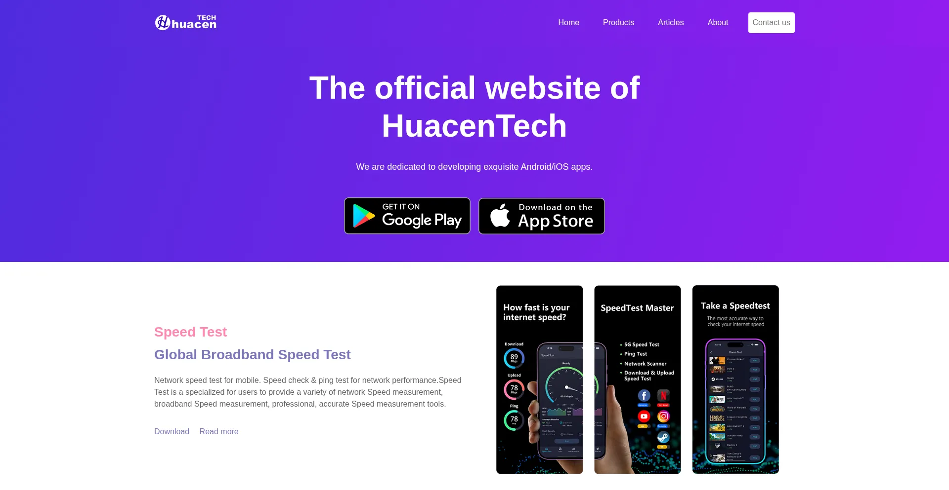 Huacentech.com Screenshot