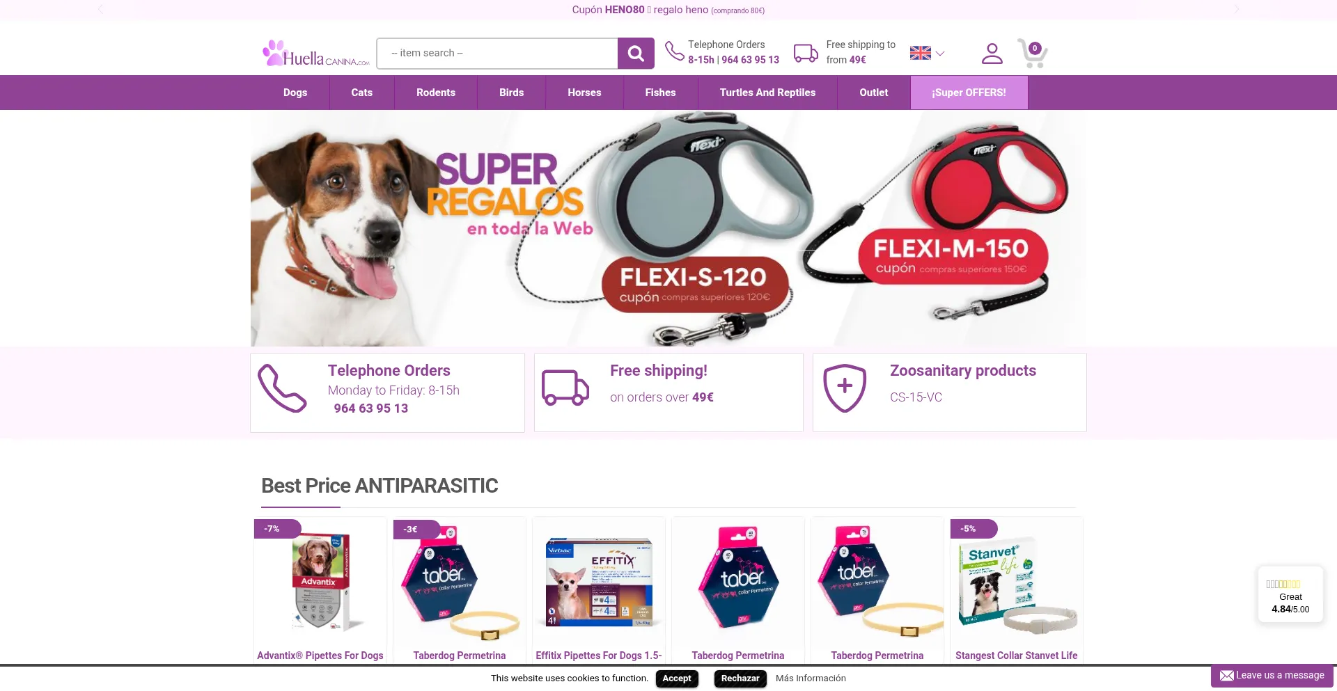 Huellacanina.com Screenshot