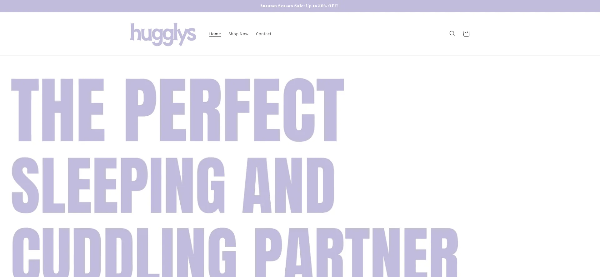 Website screenshot of Hugglys.com