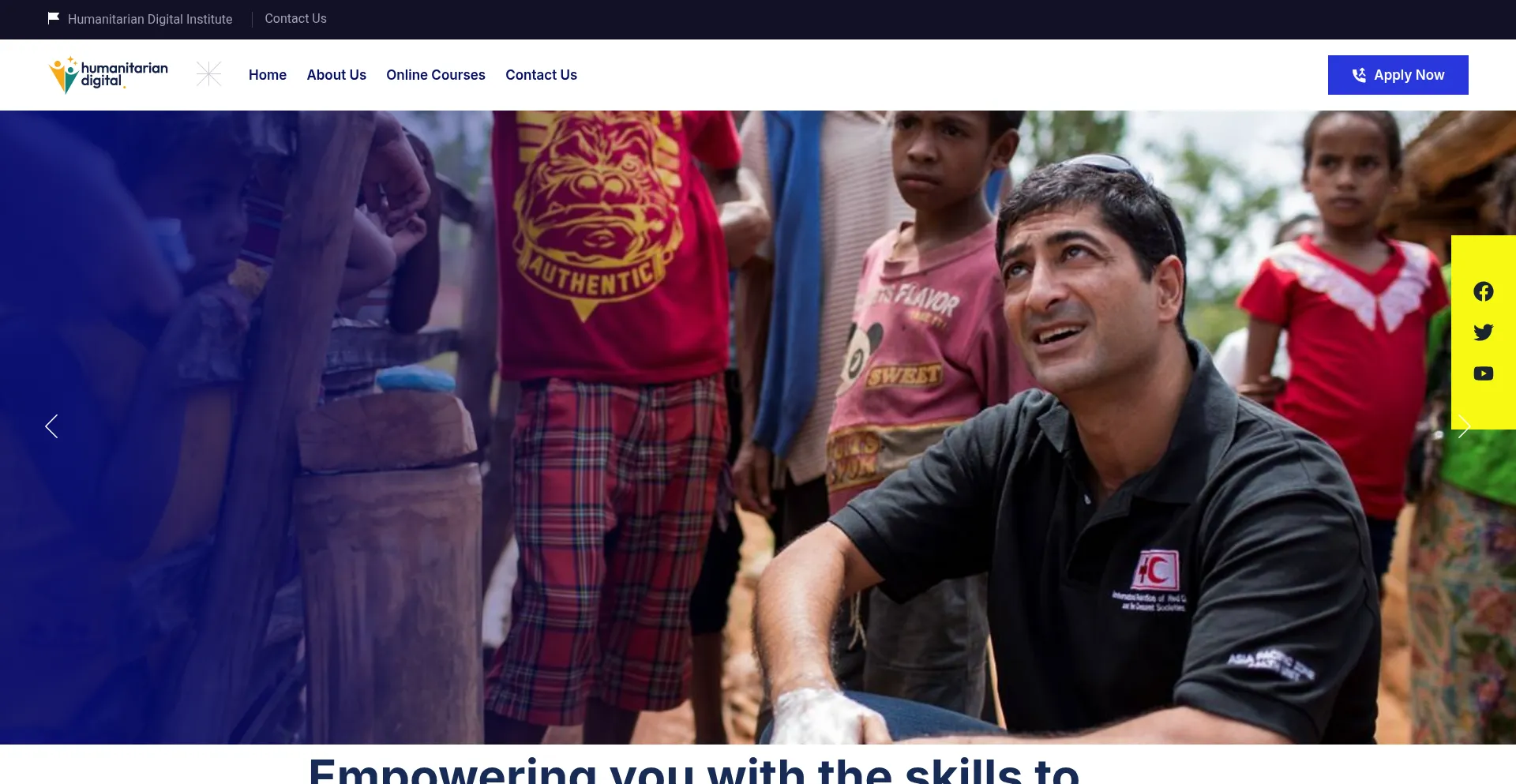 Website screenshot of Humanitariandigital.org