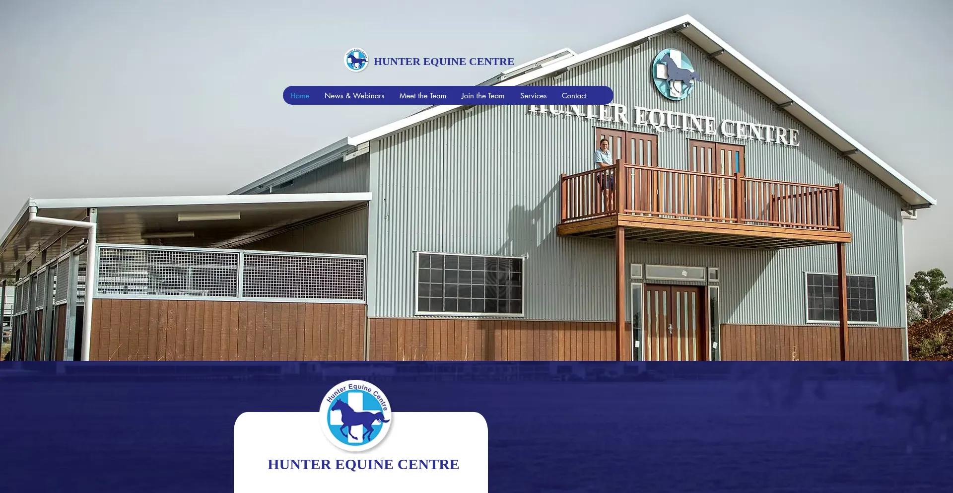 Website screenshot of Hunterequine.com.au