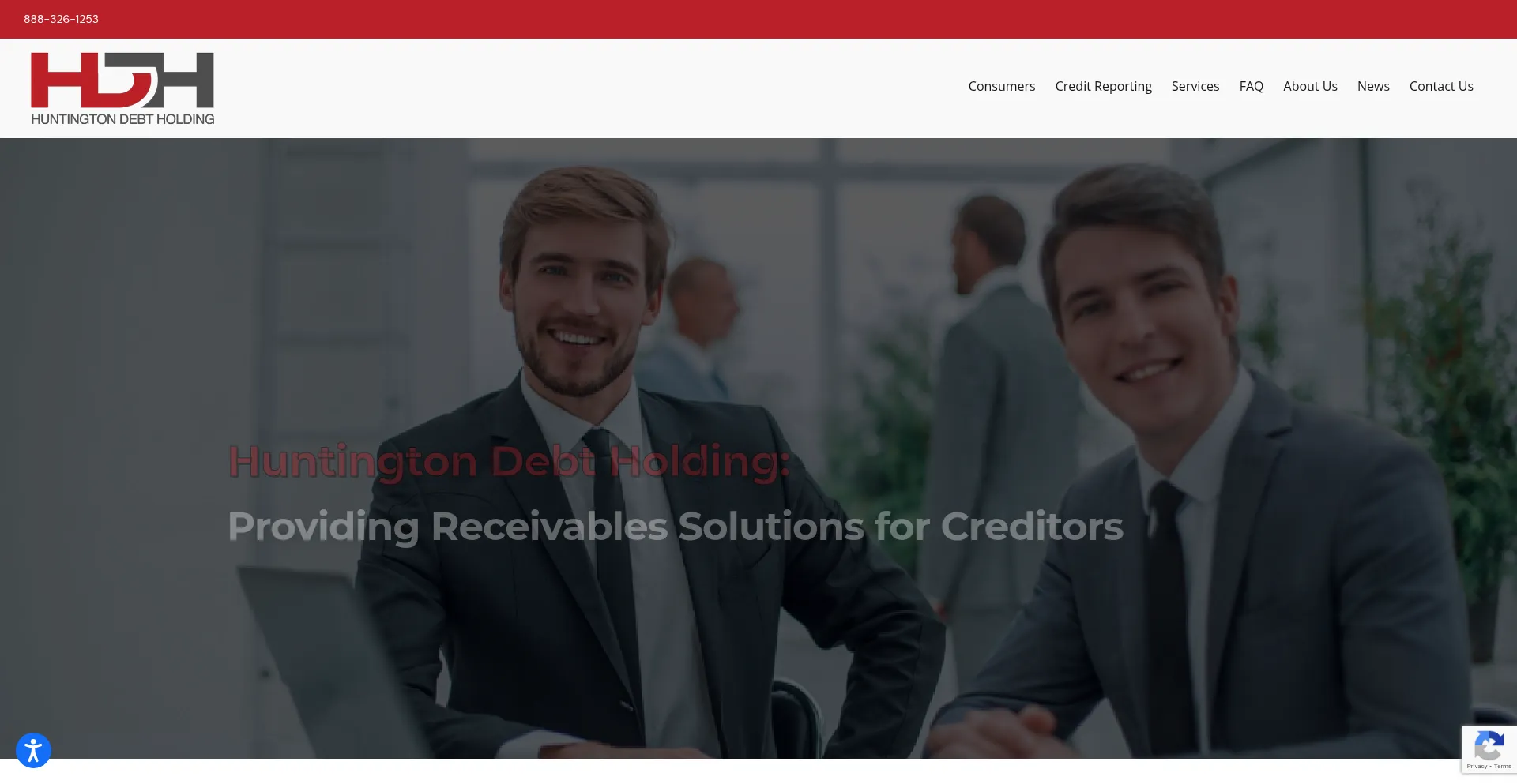 Website screenshot of Huntingtondebtholding.com