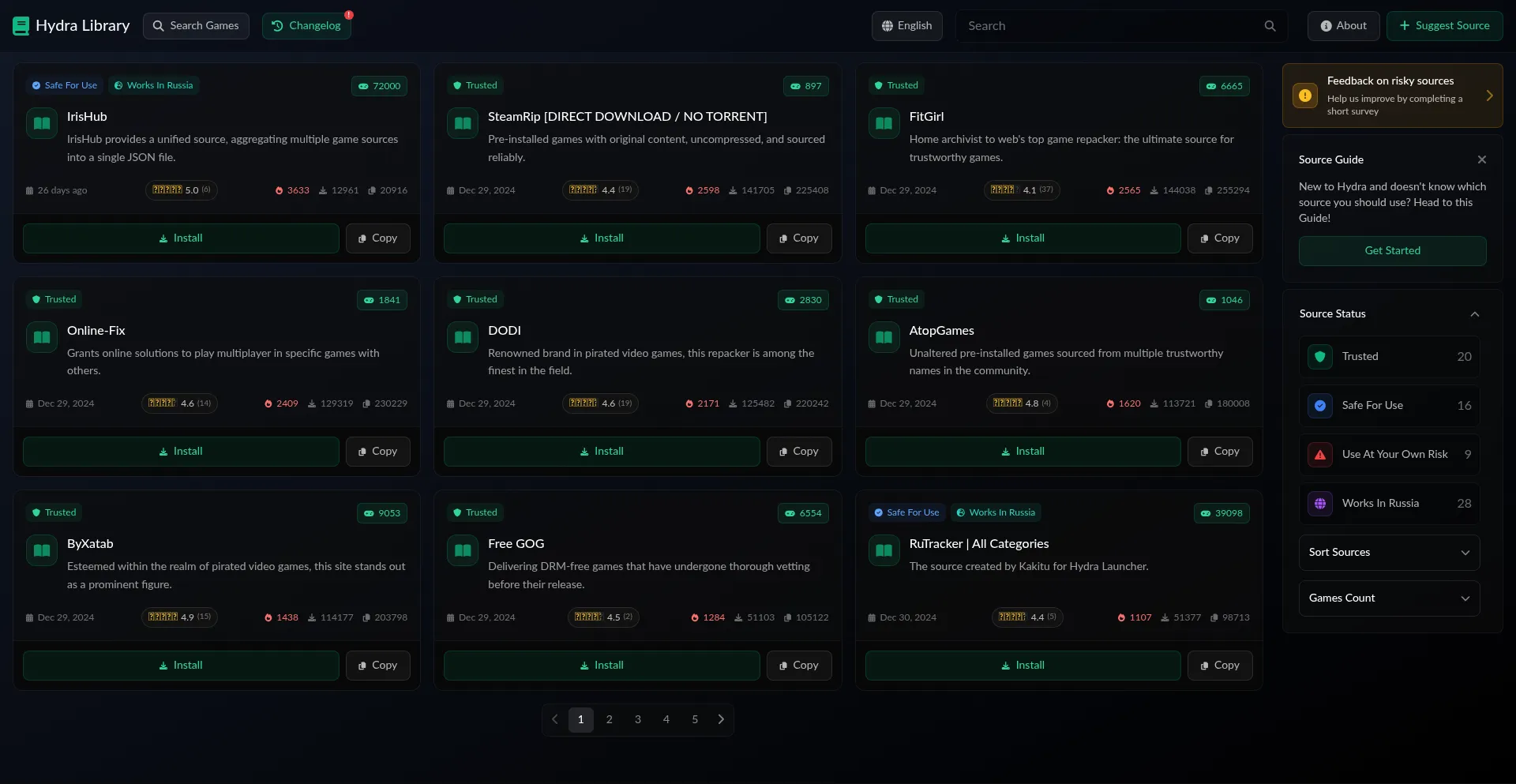 Website screenshot of Hydralinks.pages.dev