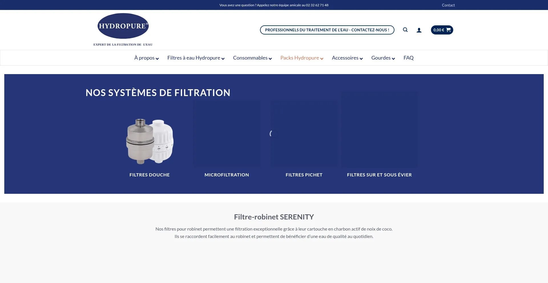 Website screenshot of Hydropure.fr