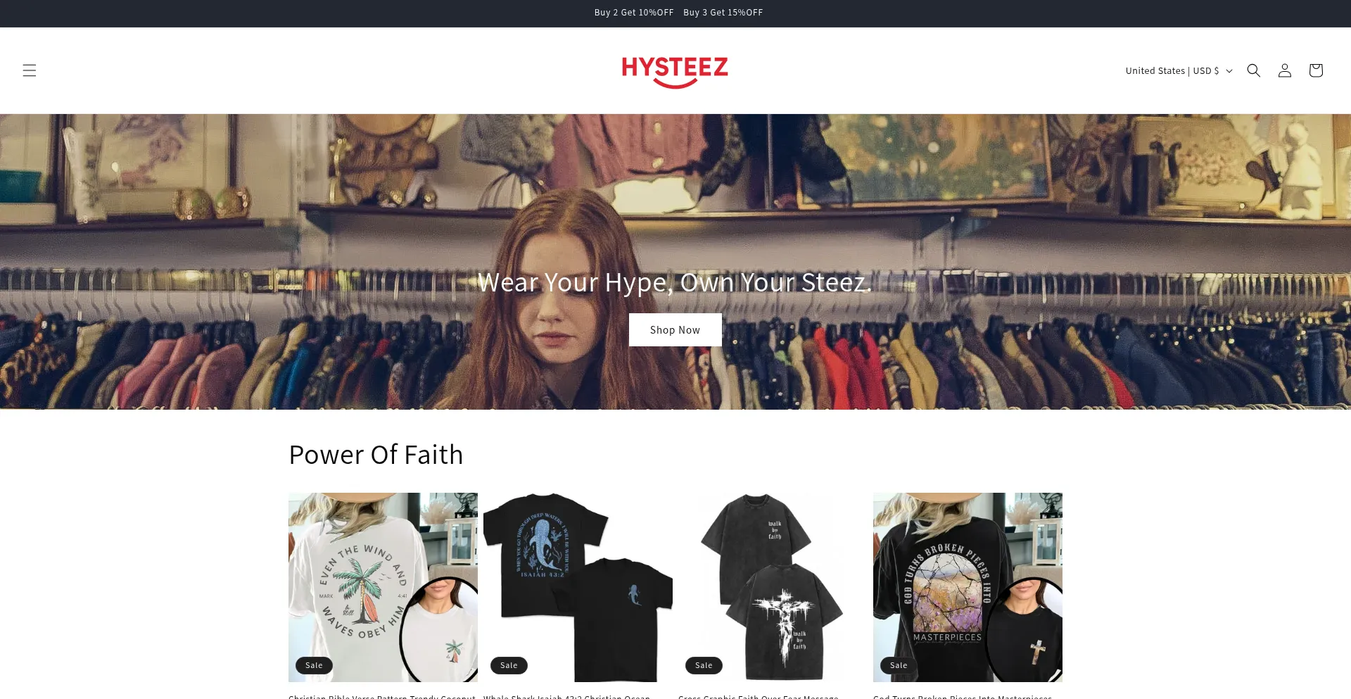 Website screenshot of Hysteez.com