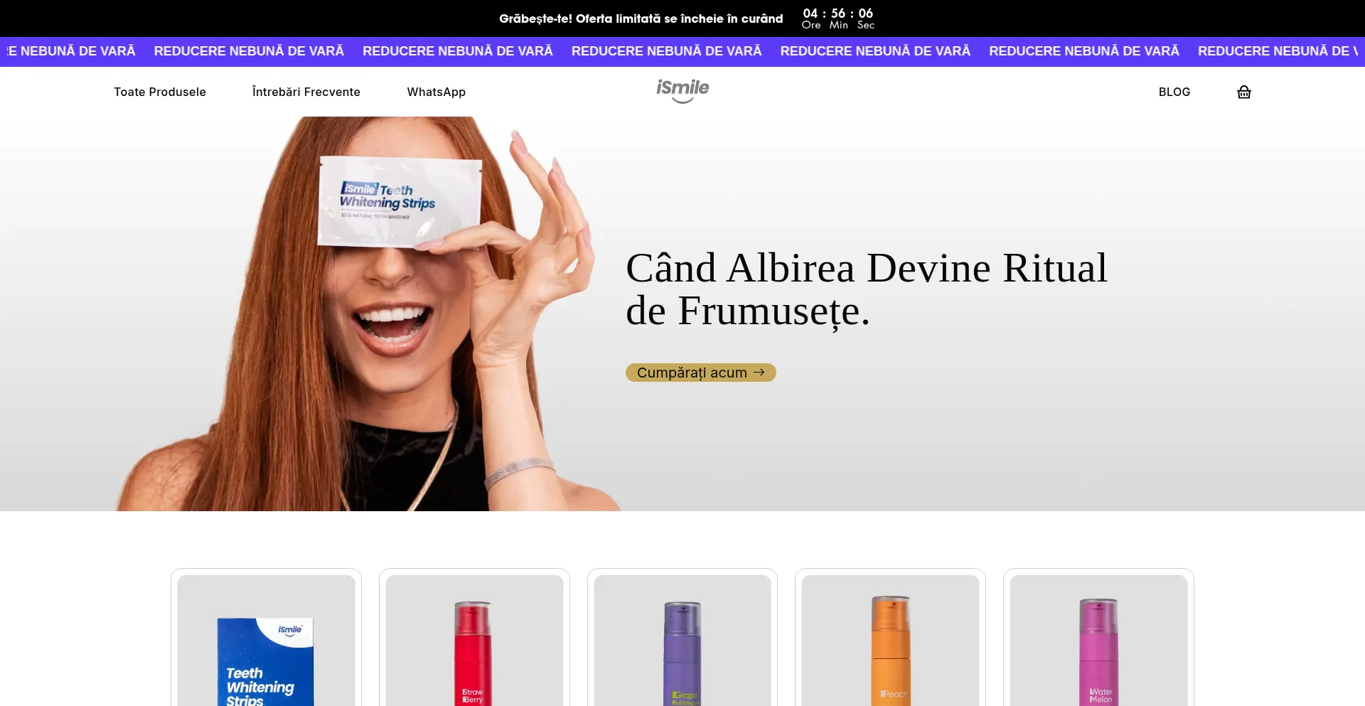Website screenshot of I-smile.ro
