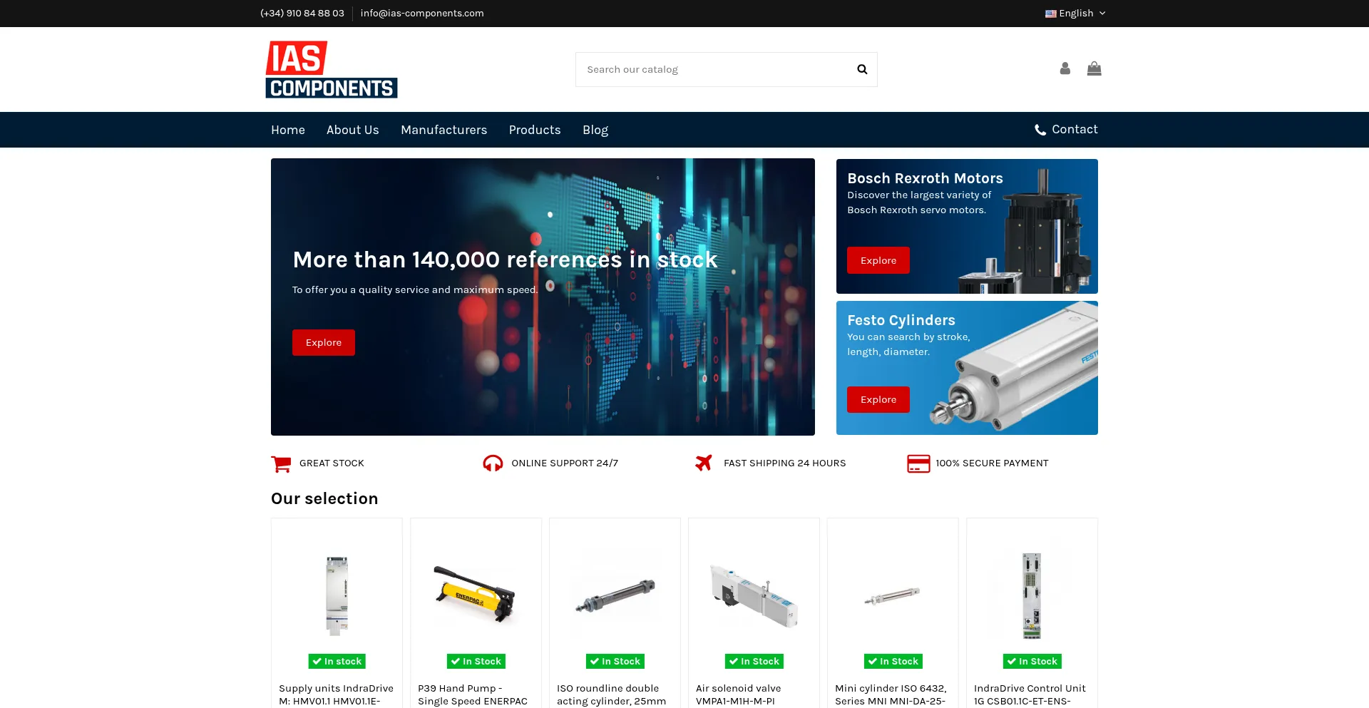 Website screenshot of Ias-components.com