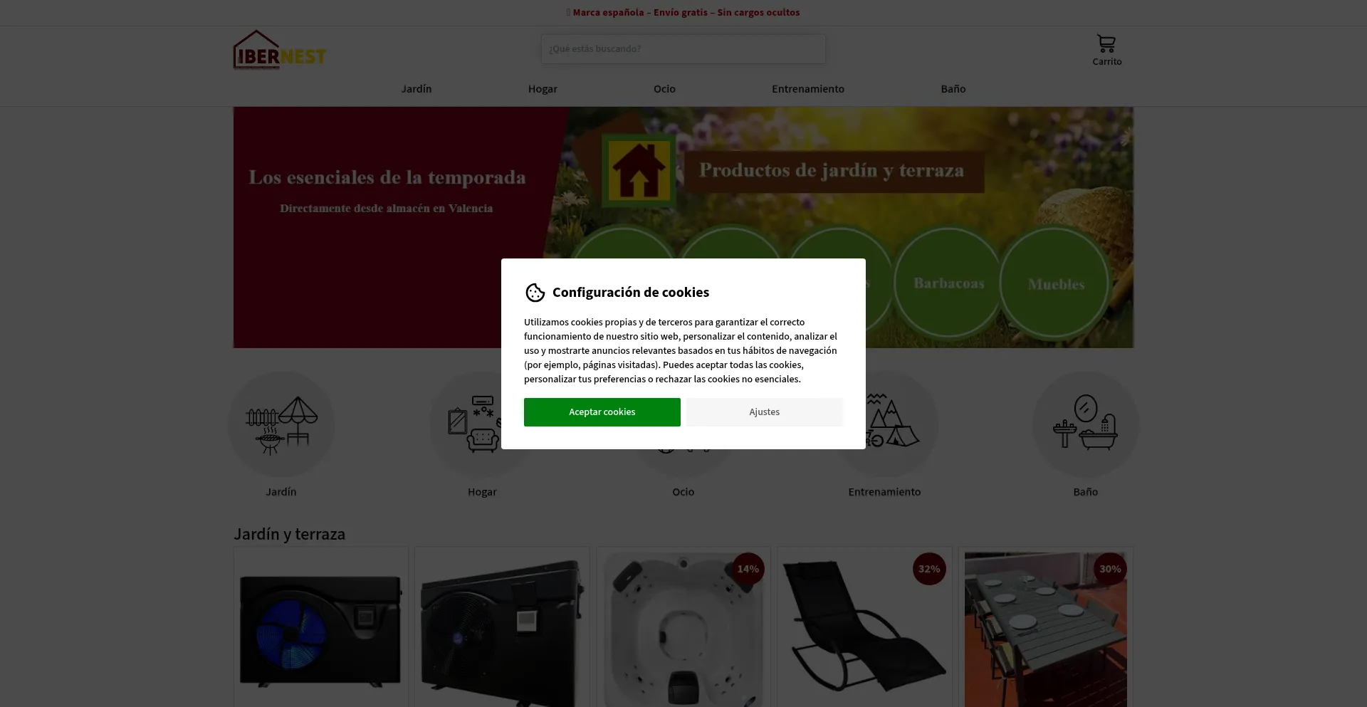 Website screenshot of Ibernest.es