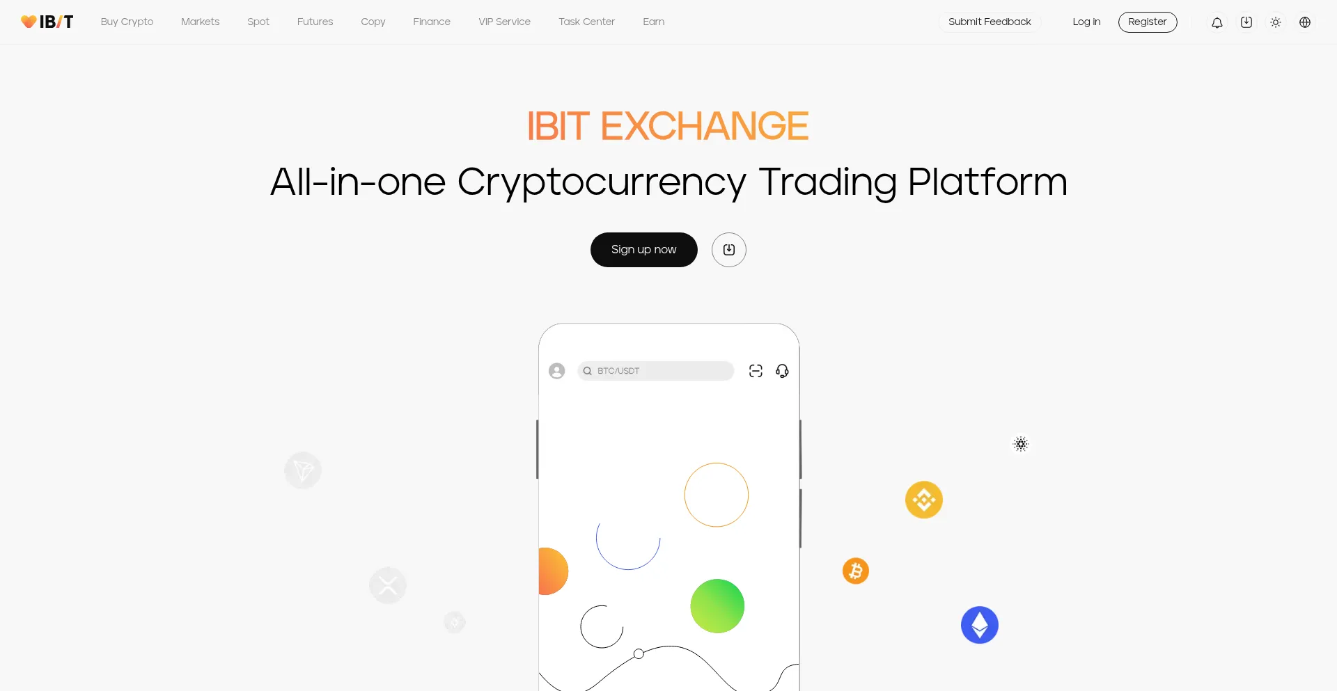 Website screenshot of Ibit.global