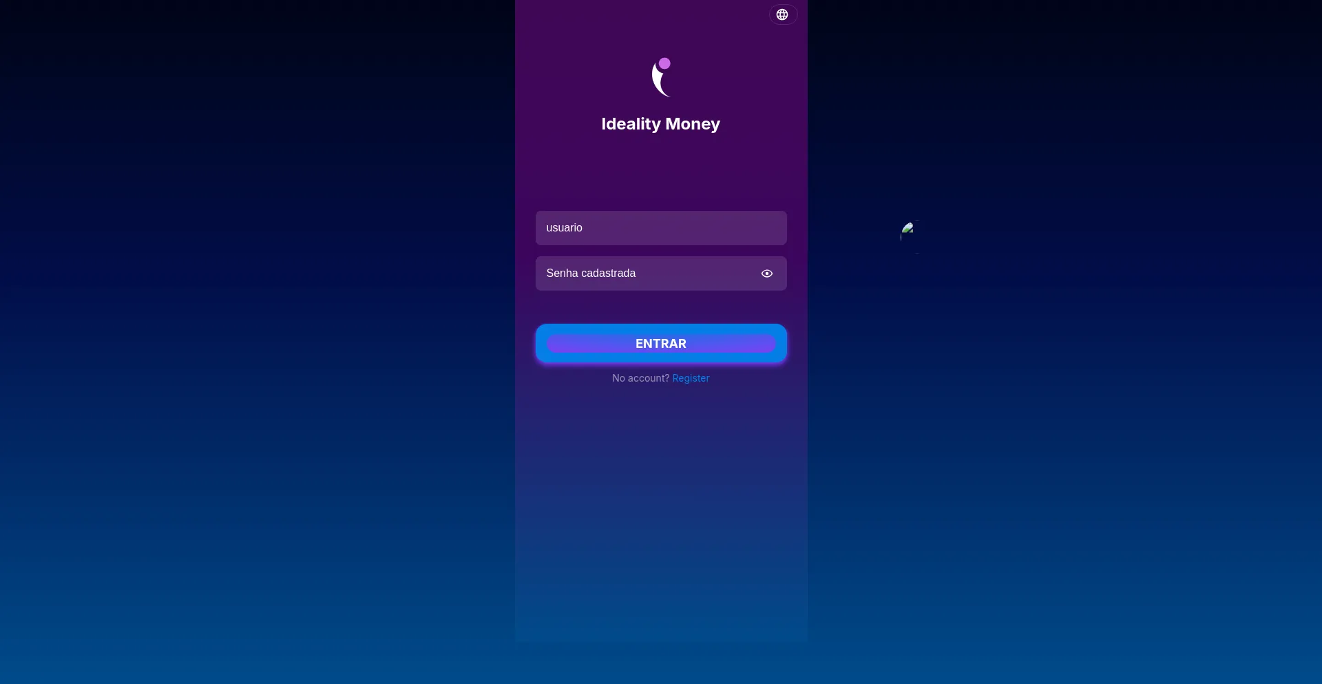 Website screenshot of Idealitymoney.biz