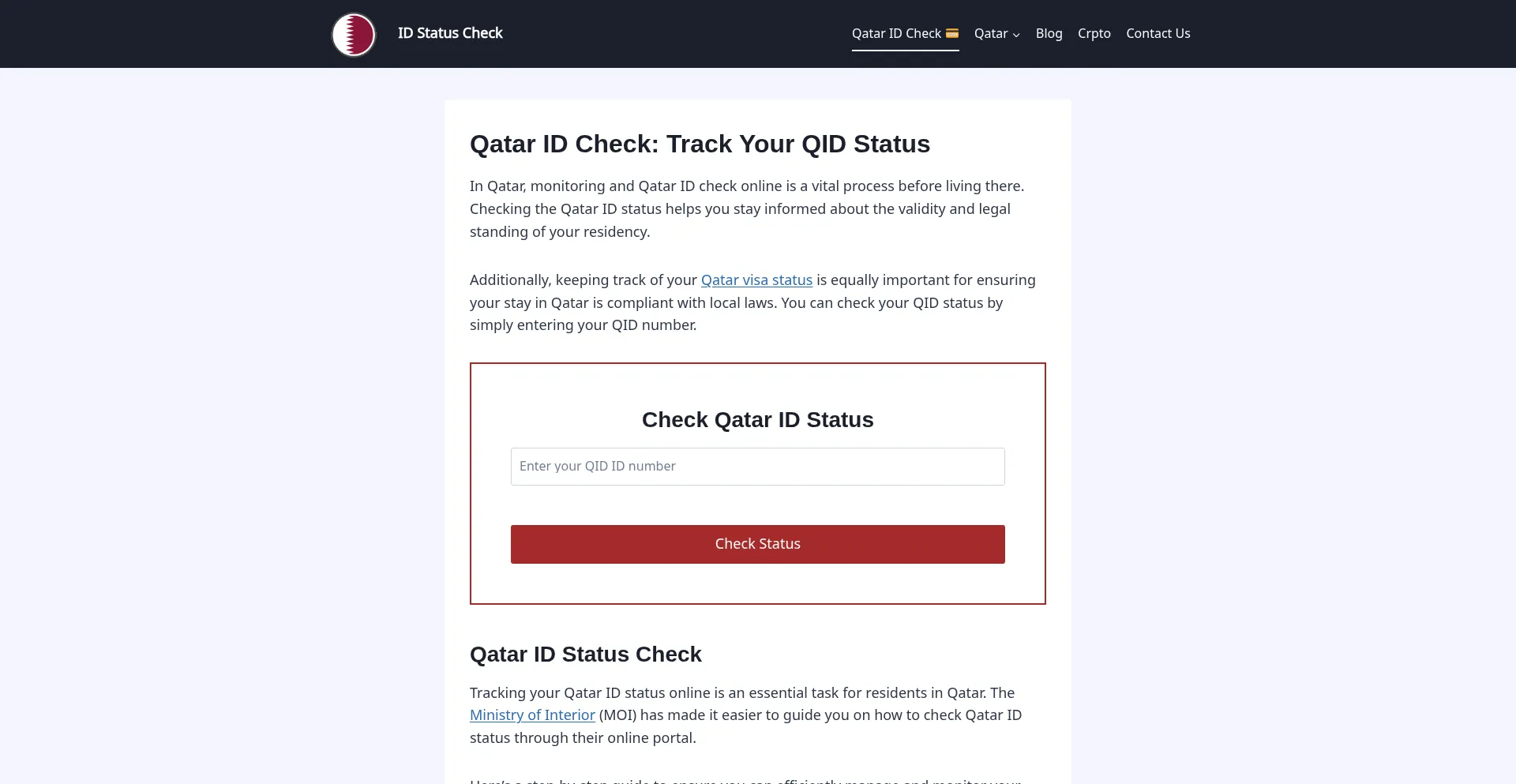 Idstatuscheck.com Screenshot