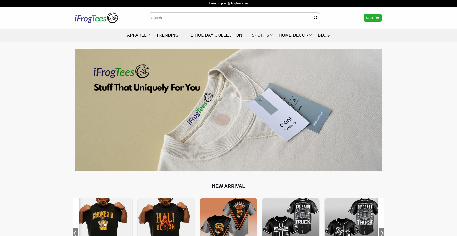 Website screenshot of Ifrogtees.com