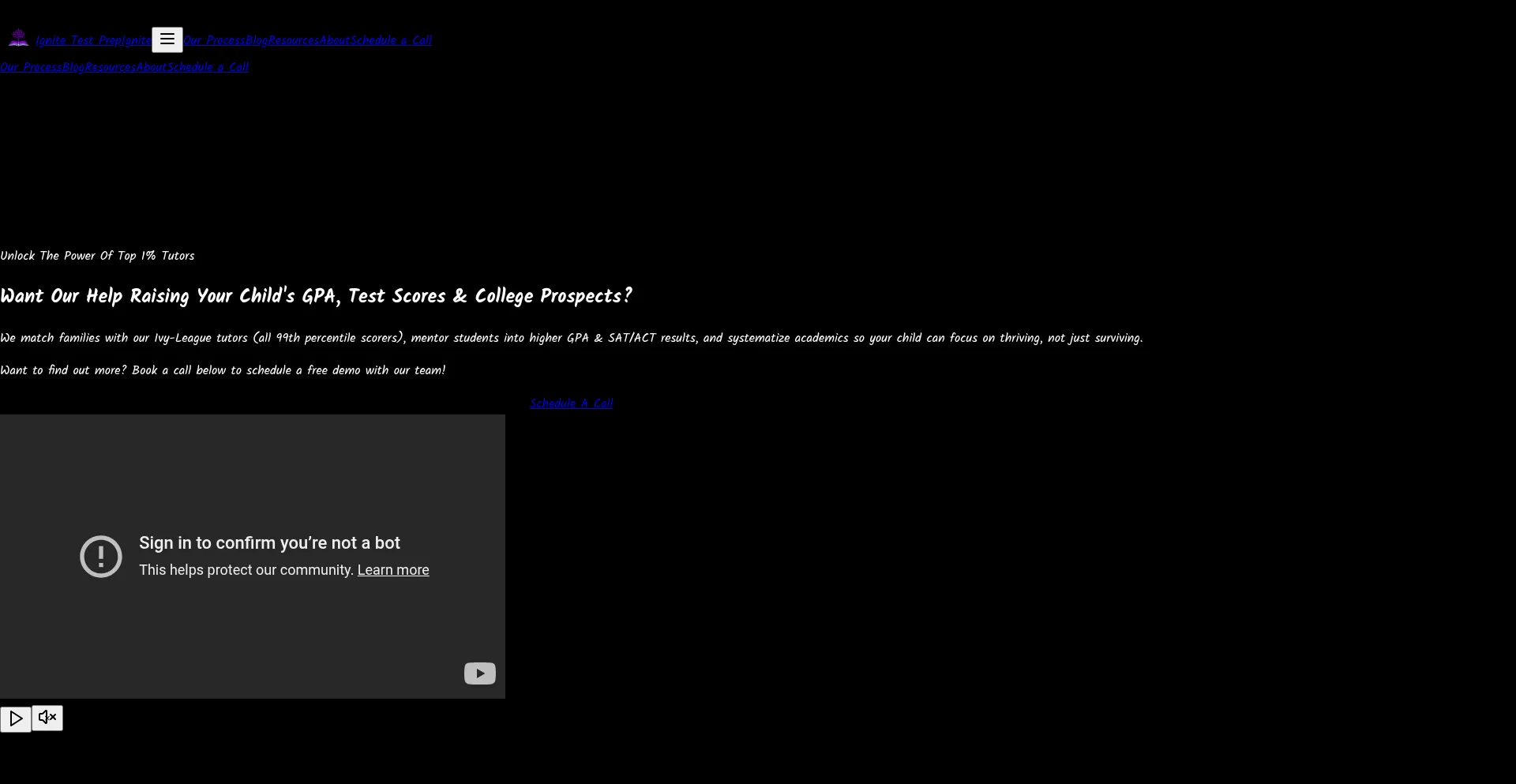 Ignitetestprep.com Screenshot