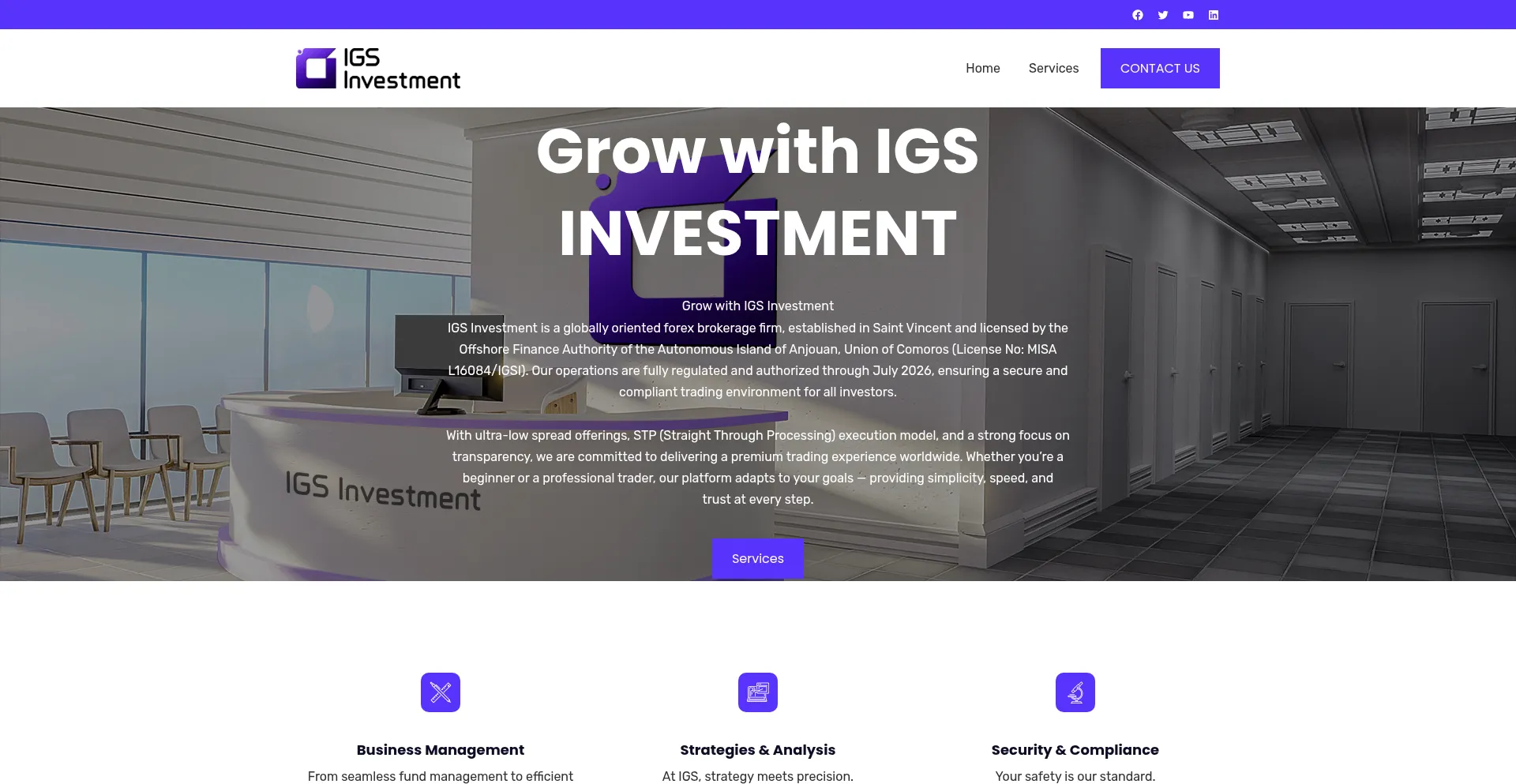 Website screenshot of Igsinvestmentglobal.com