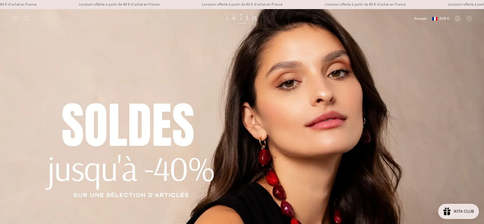 Website screenshot of Ikita.fr